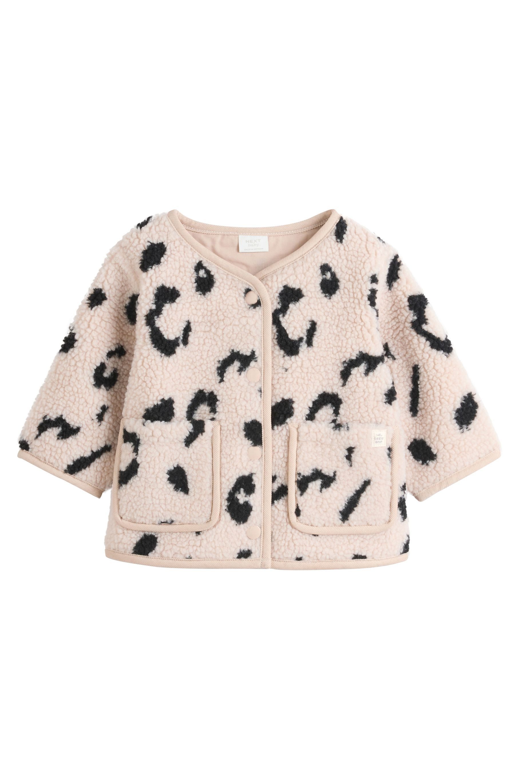 Next Fleecejacke Babyjacke aus Teddyfell mit Leopardenmuster (1-St)