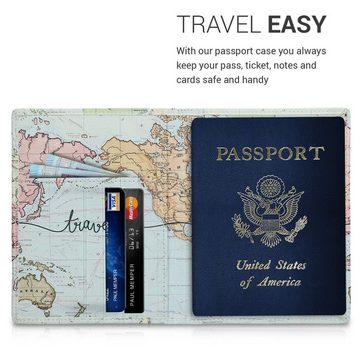 kwmobile Sleeve Reisepass Hülle mit Kartenfächern, Kunstleder Ausweishülle Passhülle Kartenetui Tasche - Reisepasshülle