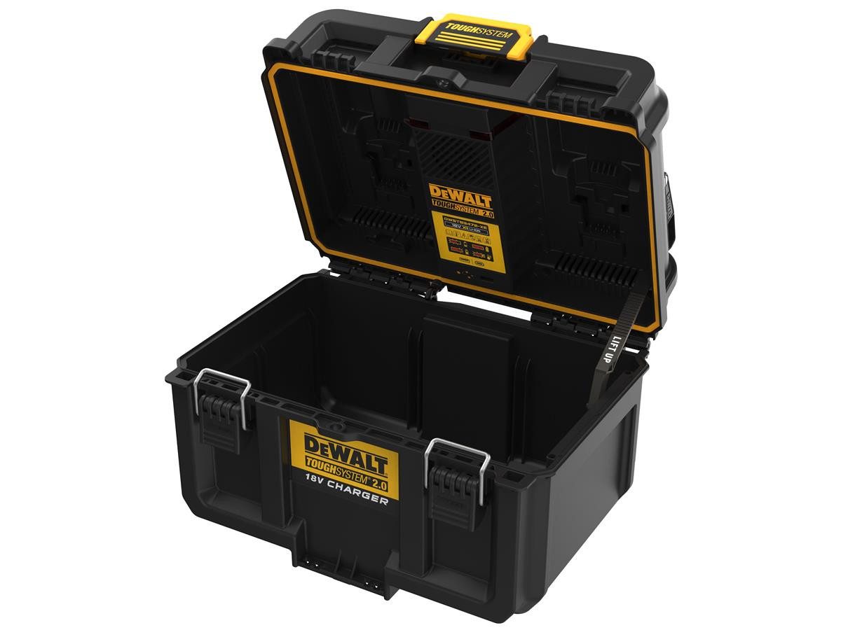DeWalt Werkzeugbox ToughSystem 2.0 Charger Box, integrierter Lüfter, Platz zum gleichzeitigen Laden von 2 Akkus