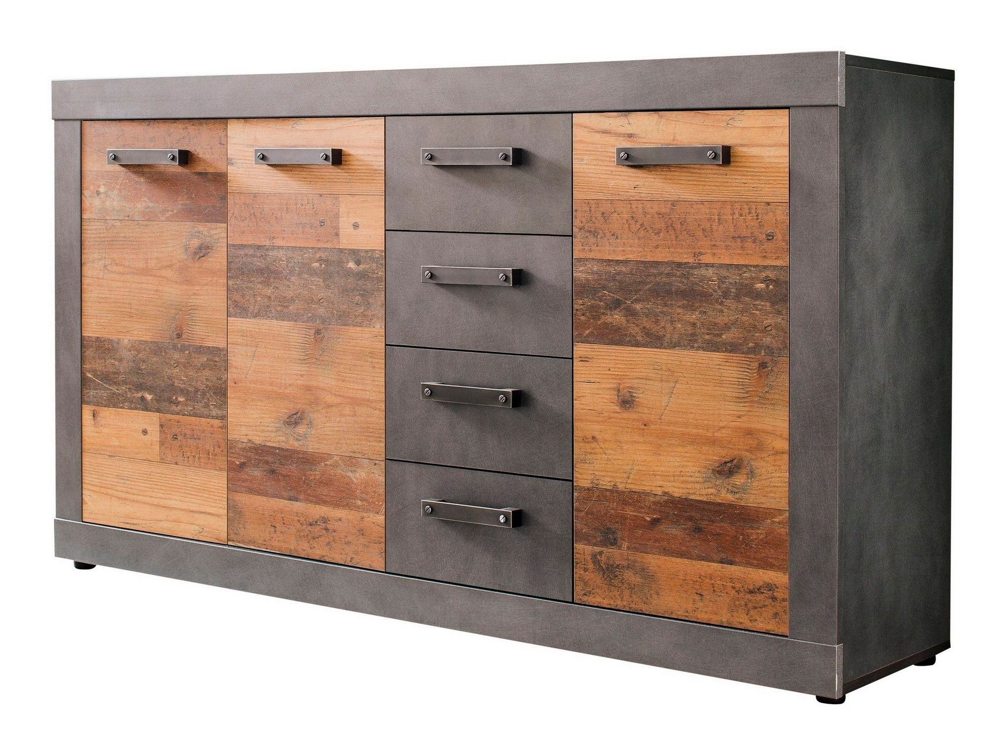 Newroom Kommode »Jamell«, Kommode Anthrazit Old Wood Vintage Industrial  Highboard Anrichte Wohnzimmer online kaufen | OTTO