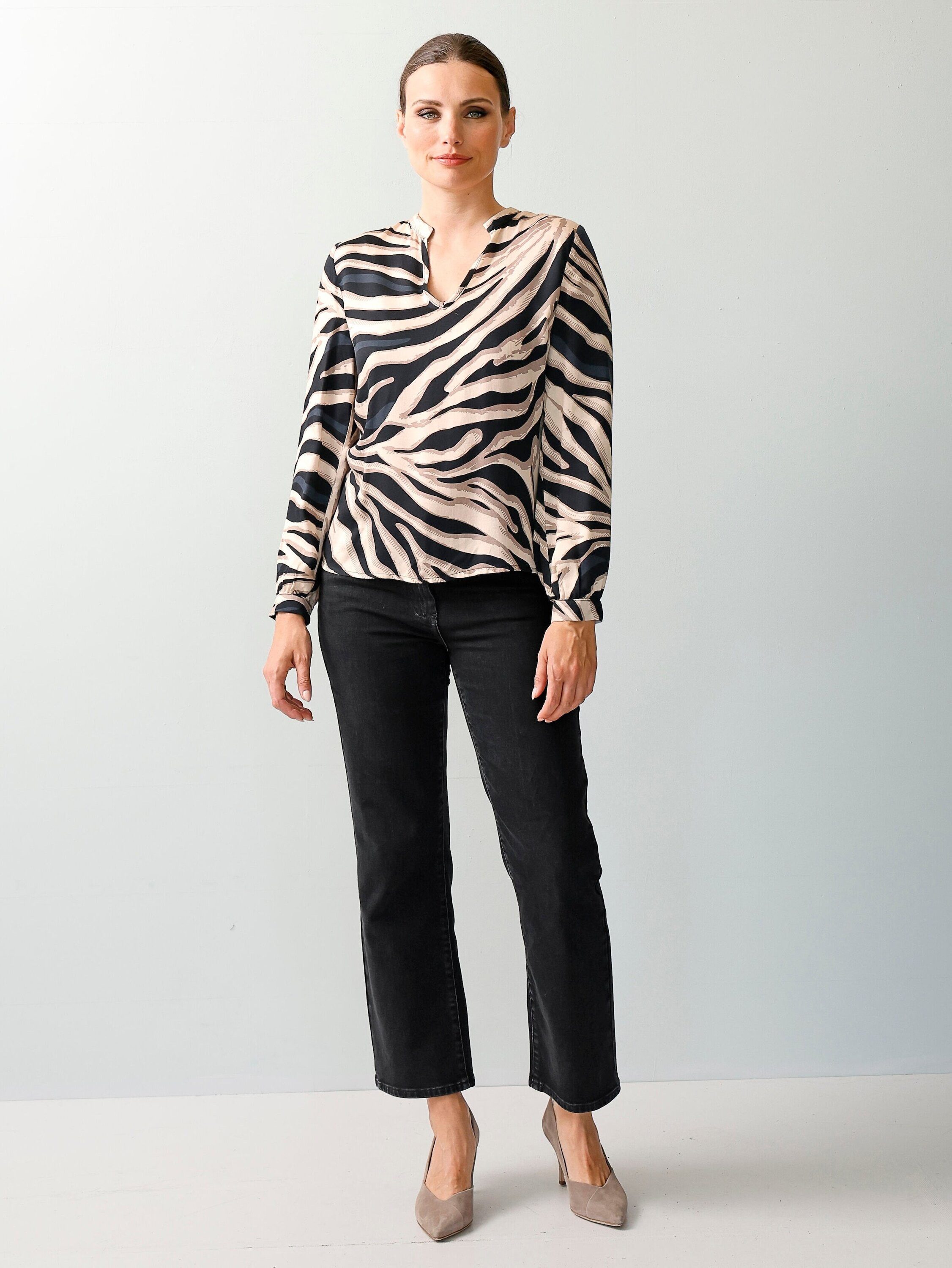 Alba Moda Schlupfbluse Bluse in Animaldessin