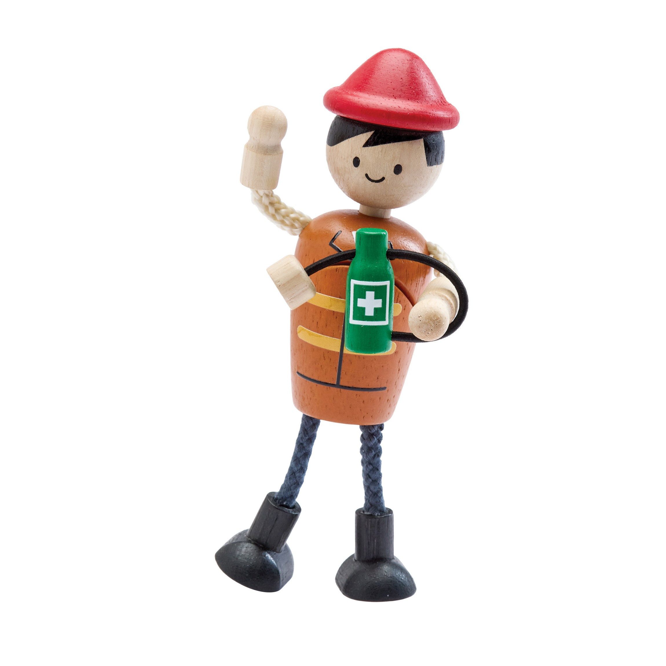 Plantoys Biegepuppe PlanToys- Sanitäter-Puppe Biegepuppe Puppenhaus 18,8x7,5x9,5 cm - 3y+