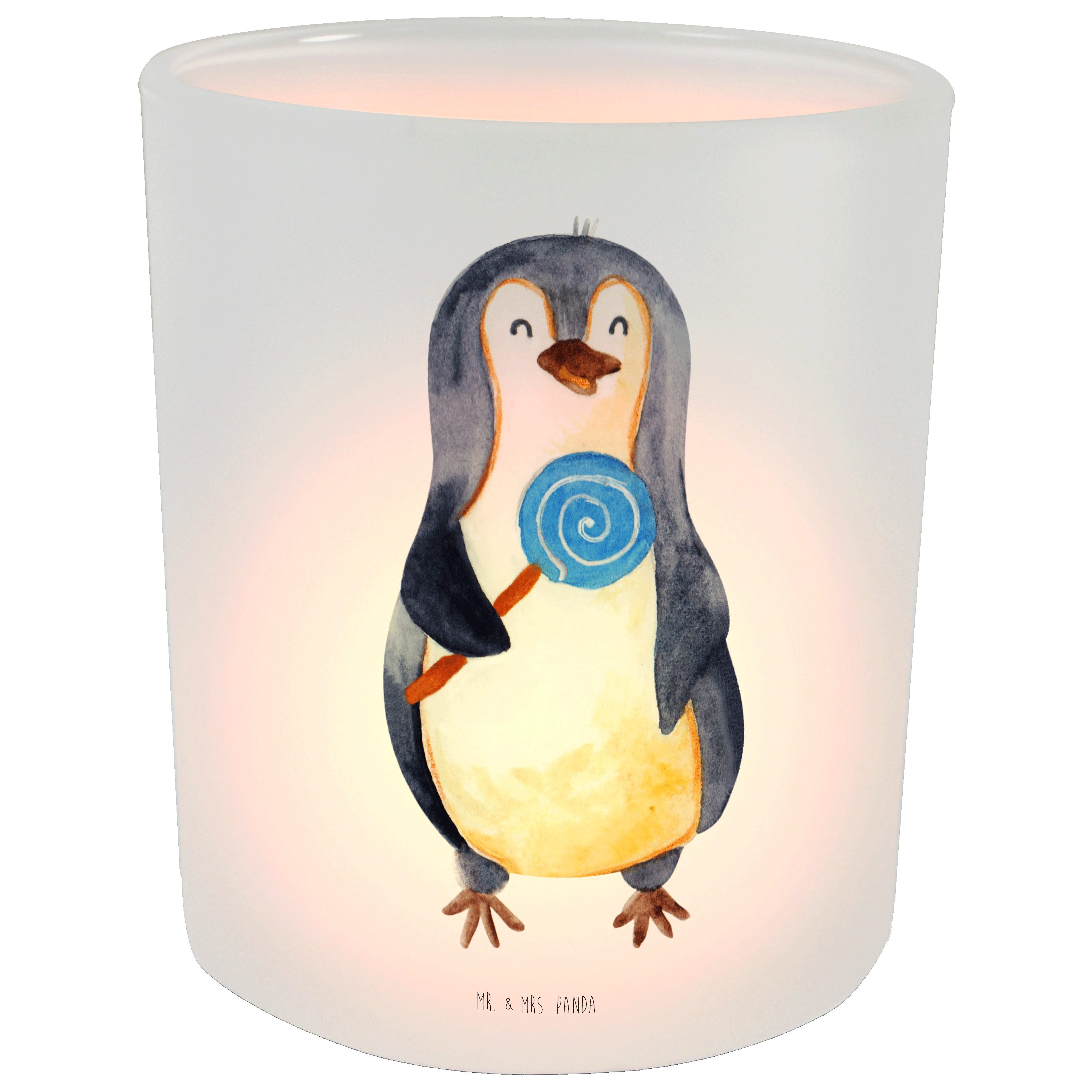 Mr. & Mrs. Panda Windlicht Blöd St) - Lolli Windlicht - Kerze, Pinguin Geschenk, Transparent (1 Gauner