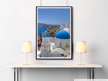 Sinus Art Poster 60x90cm Urbane Fotografie Poster Kirchen Kuppel von Santorini Griechenland