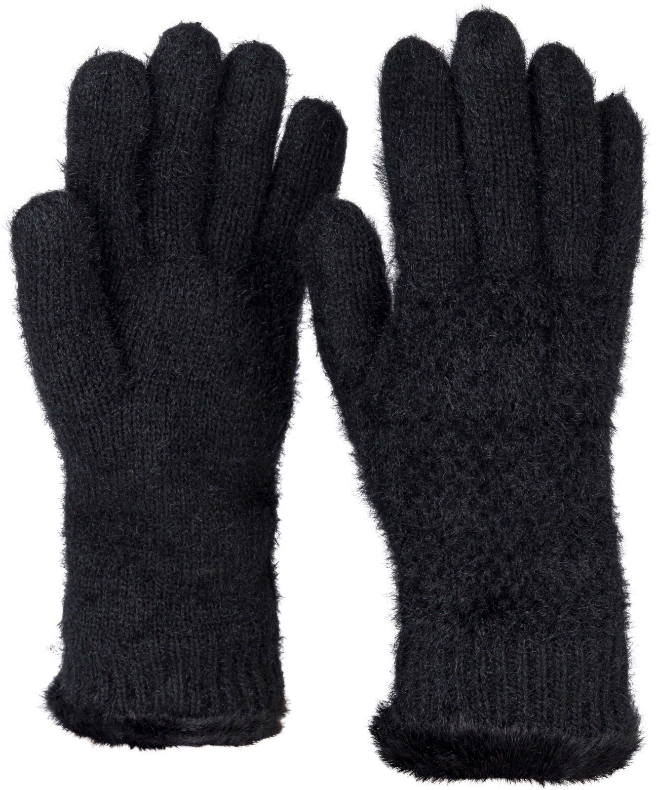 styleBREAKER Strickhandschuhe Strickhandschuhe mit Reiskornmuster und Fleece