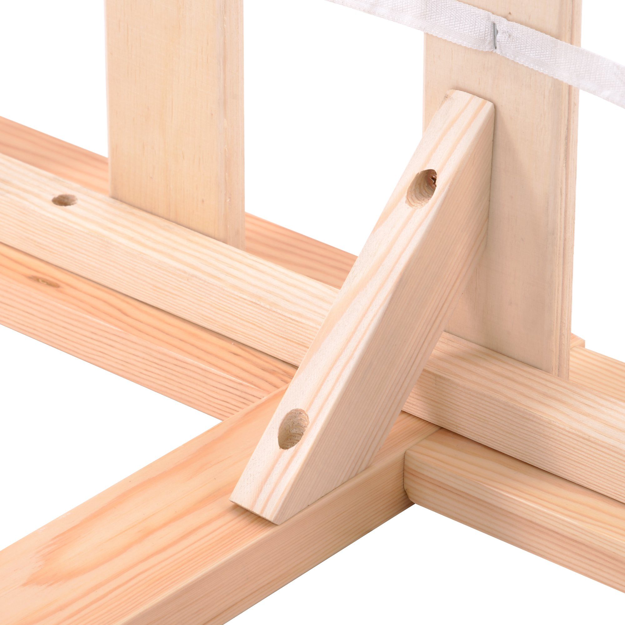 Futonbett (Doppelbett), Ehebett Massivholzbett mit Kopfteil und Lattenrost, 200x140cm