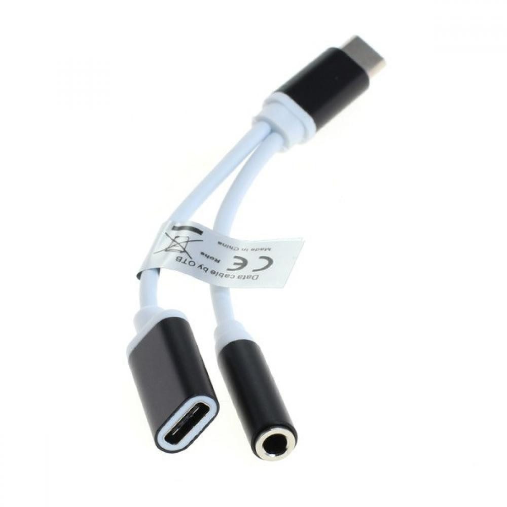 Audio Adapter USB-C Stecker - Klinkenbuchse + USB C Buchse Audio- & Video-Kabel