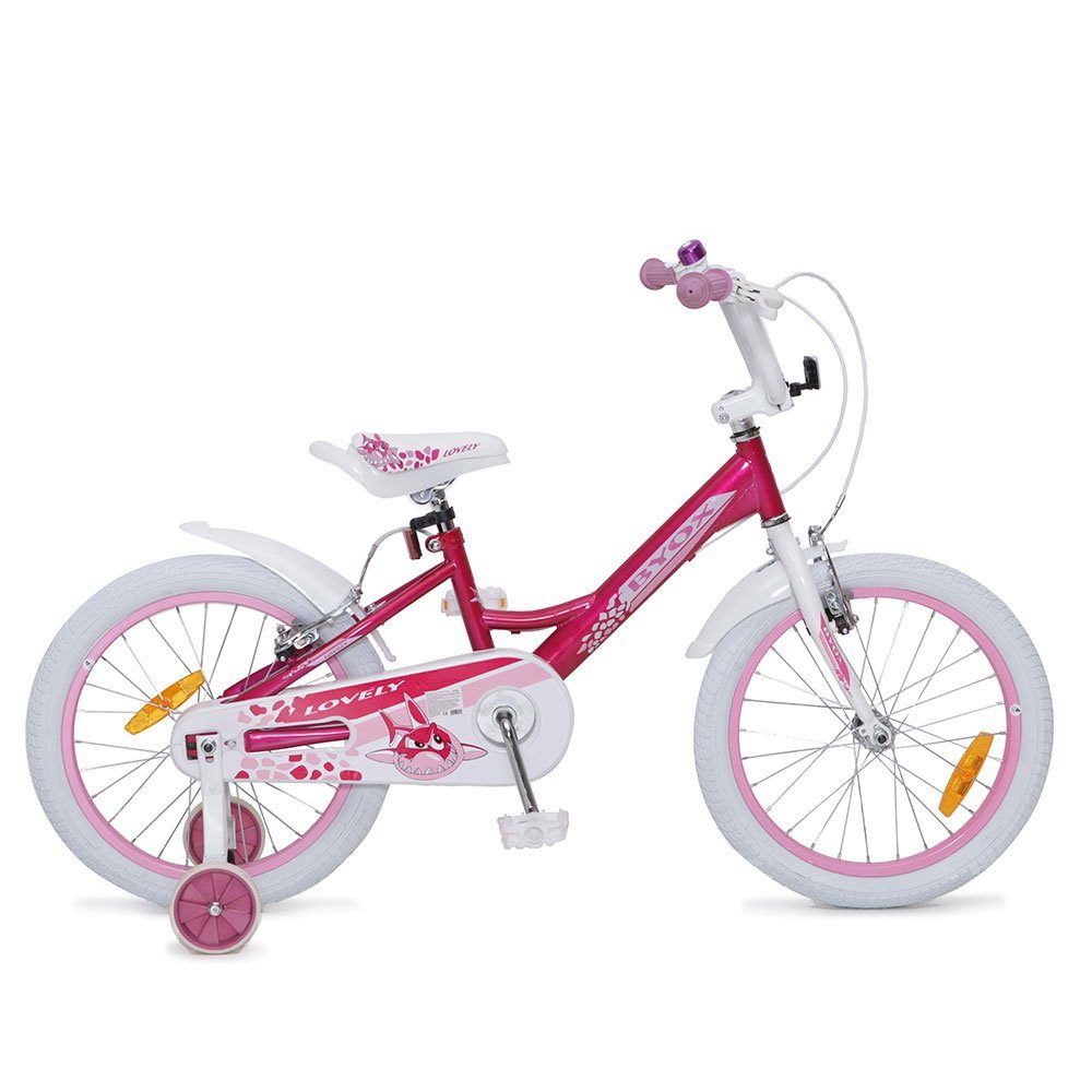Byox Kinderfahrrad Kinderfahrrad 18 Zoll Lovely, 1 Gang 1 Gang, keine, Stützräder, Klingel, Reflektoren, ab 5 Jahre