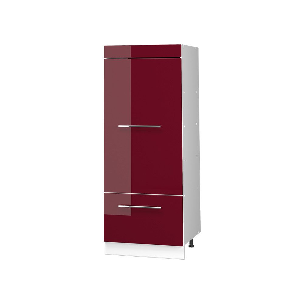Vicco Hochschrank Fame-Line, Bordeaux Hochglanz/Weiß, 60 cm (1-St)