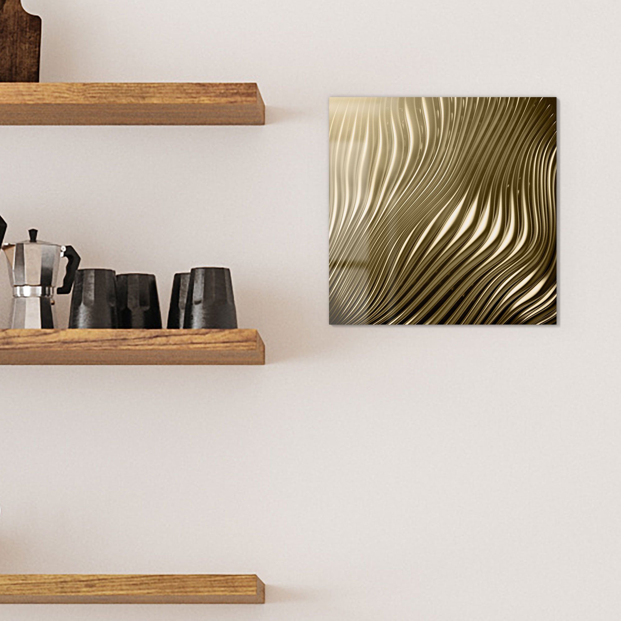DEQORI Magnettafel 'Goldenes Rillendesign', Whiteboard Pinnwand beschreibbar