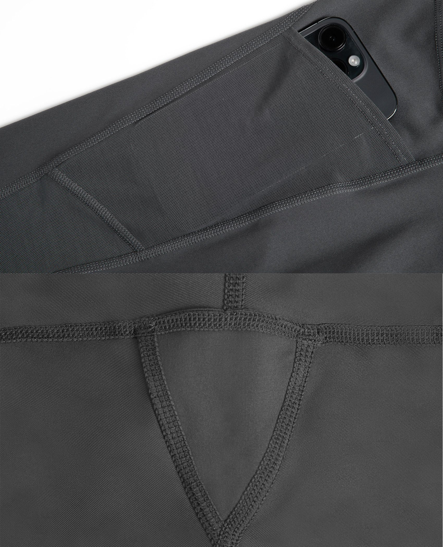 Yvette Leggings Damen Mesh Sport Leggings mit Taschen, hight wiast, 353A21