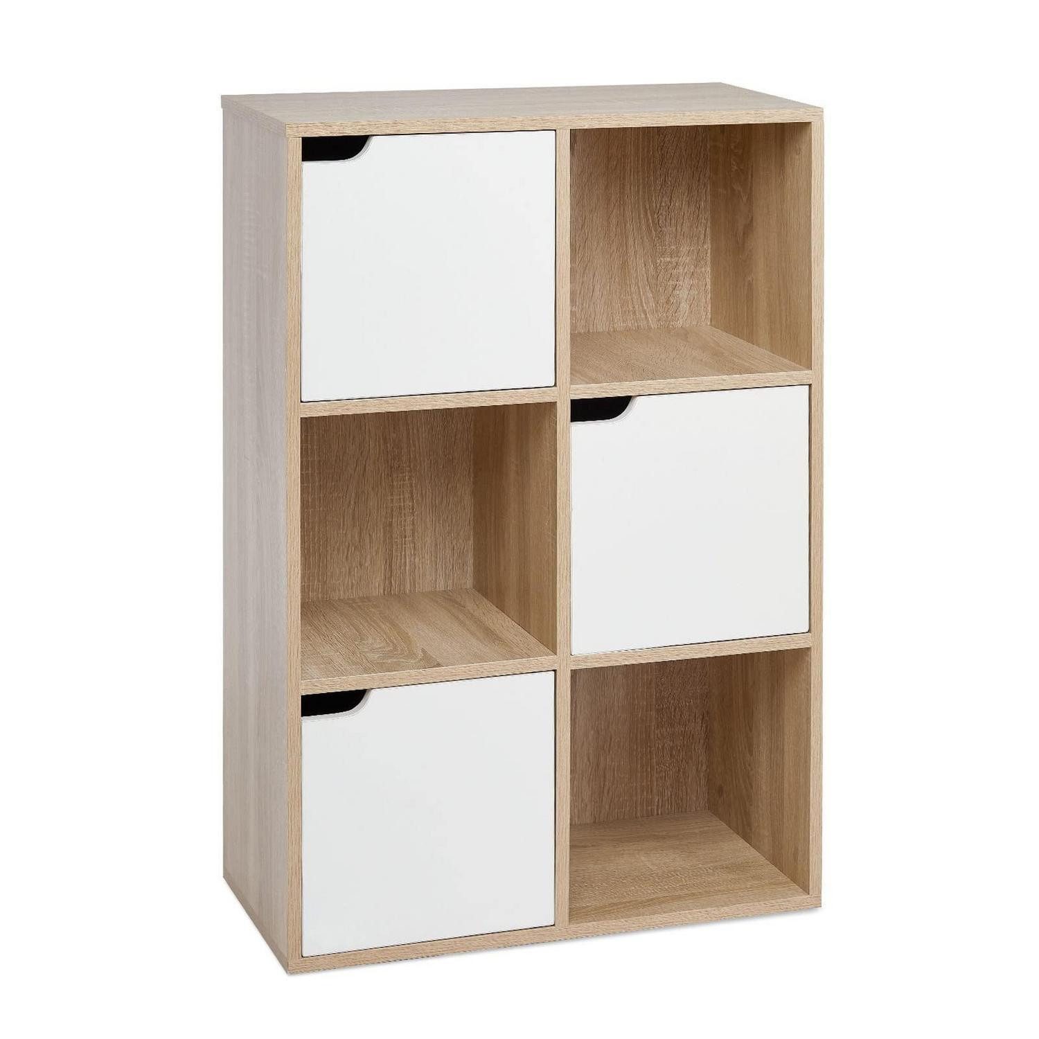 LuxusKollektion Bücherregal Bücherregal 3 Türen 6 Fächer 60x30x90 Weiß