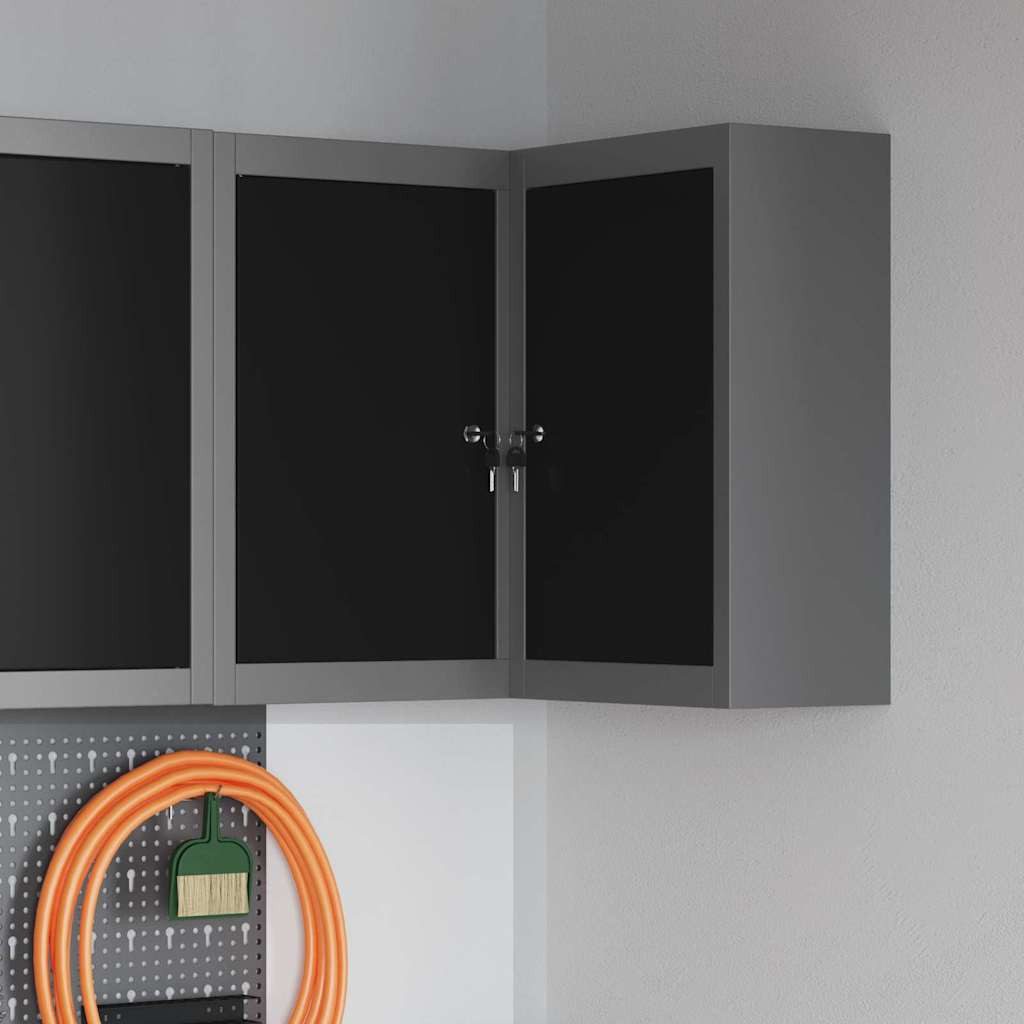vidaXL Werkzeugbox Werkzeugschrank mit Regal Schwarz und Grau 55 x 55 x 55 cm (1 St)
