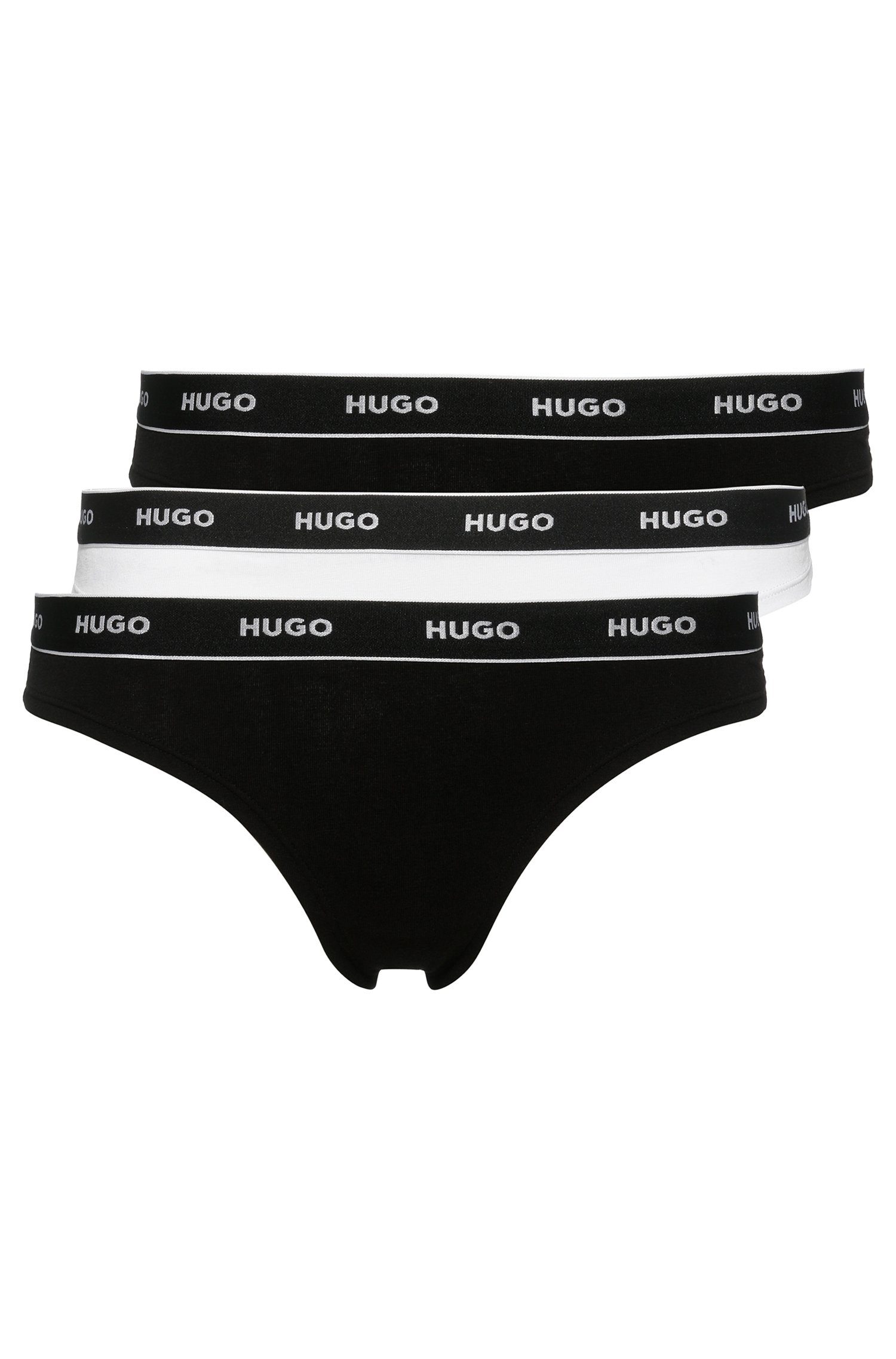 HUGO String TRIPLET THONG STRIPE (3-St) mit HUGO Logo-Elastikbund