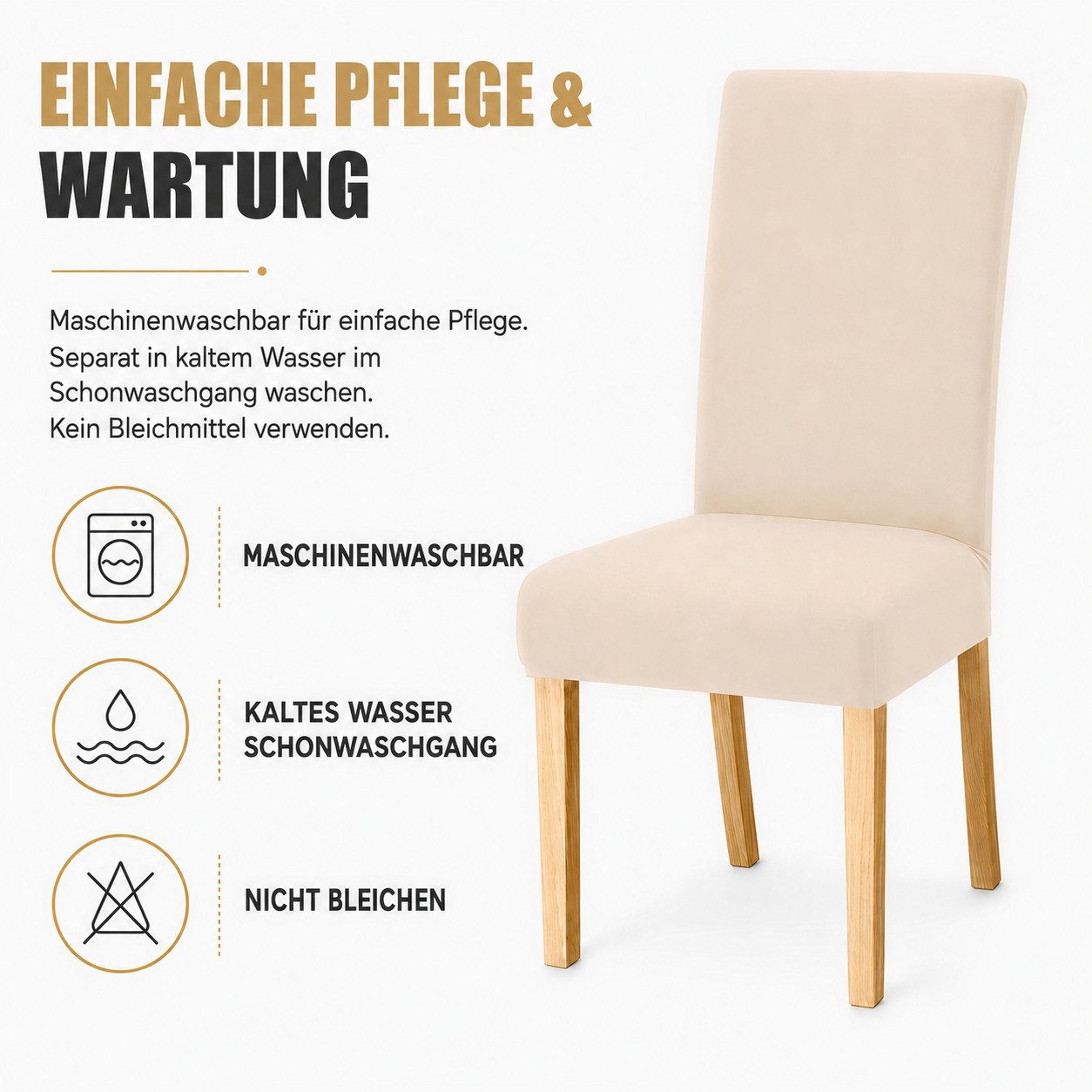 BlingBin Stuhlhusse 4er Set Stretch Stuhlbezug Waschbare Esszimmerstuhl, Schützt vor Spritzern, Flecken & Abnutzung, für Küche,Esszimmer,Hotel