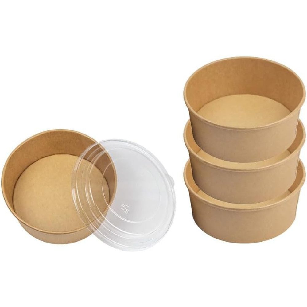 Lauroo Einwegschale Salatschalen mit Deckel Schalen - 1300 ml - 150 Stück, (150-tlg)