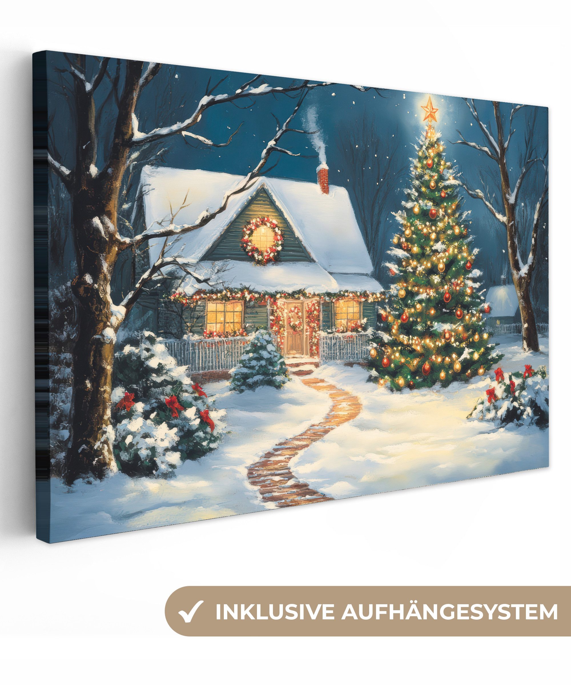 OneMillionCanvasses® Leinwandbild Weihnachten - Weihnachtsbaum - Winter - Z günstig online kaufen