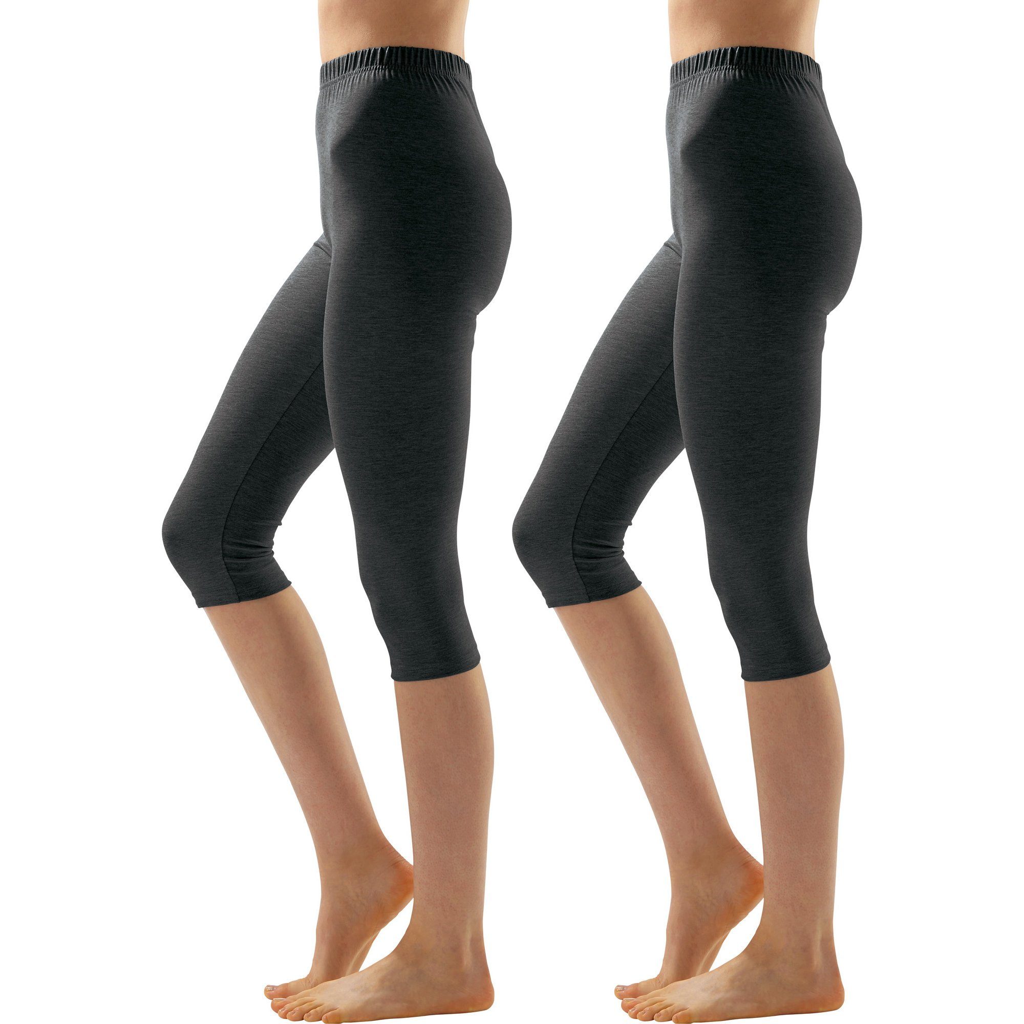 Erwin Müller Jogginghose Damen-Capri-Leggings 2er-Pack Uni