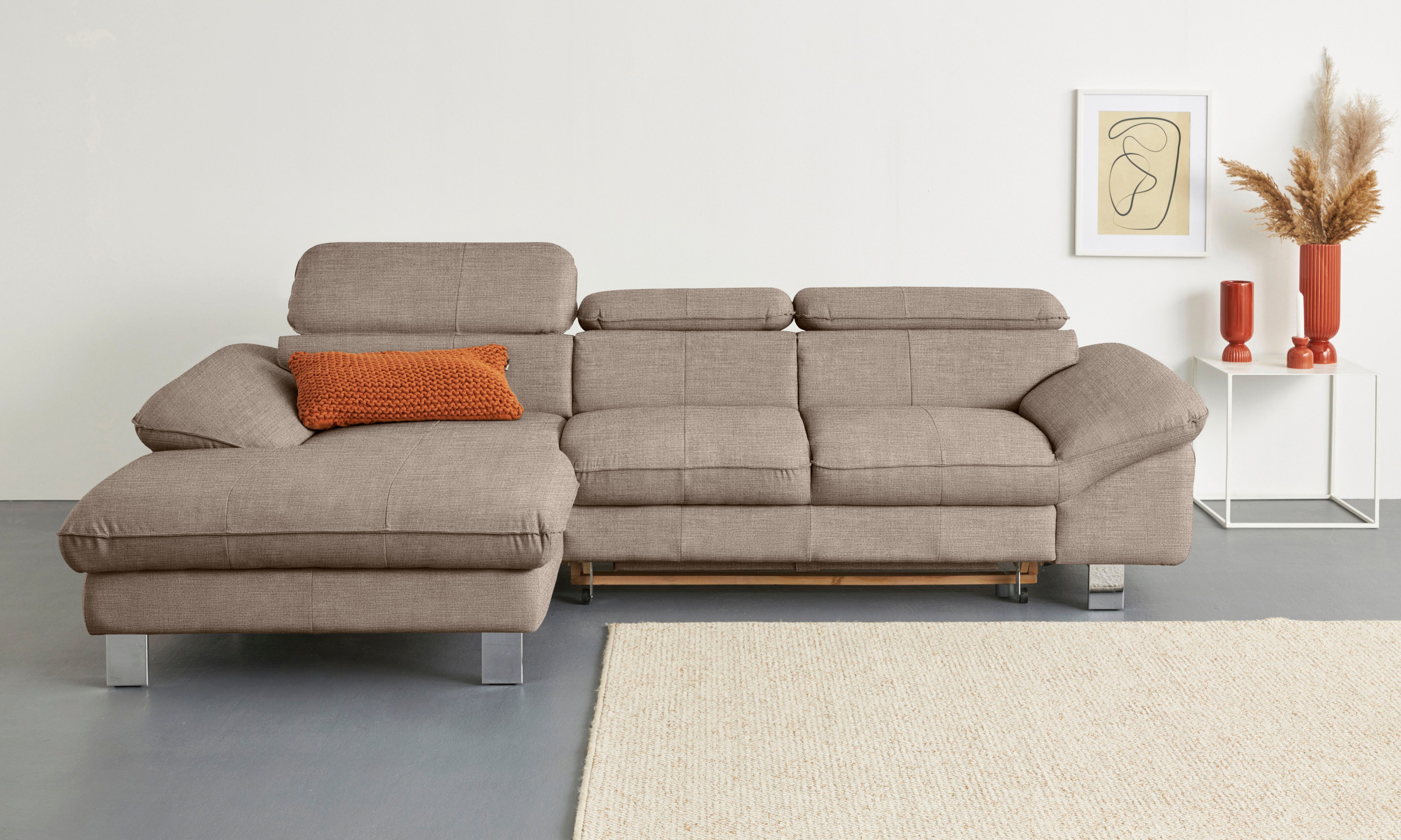 COTTA Ecksofa Driver L-Form, mit Kopfteilverstellung, wahlweise mit Bettfunktion & Bettkasten