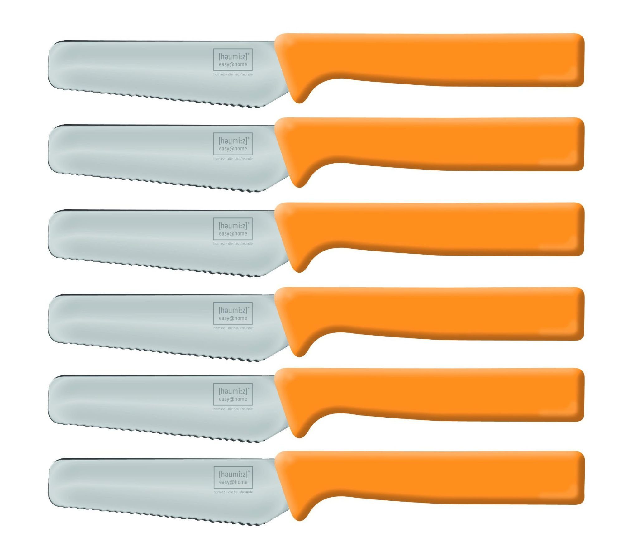homiez Brotmesser KNIFE, Frühstücksmesser, Brötchenmesser mit Wellenschliff und Soft-Griff