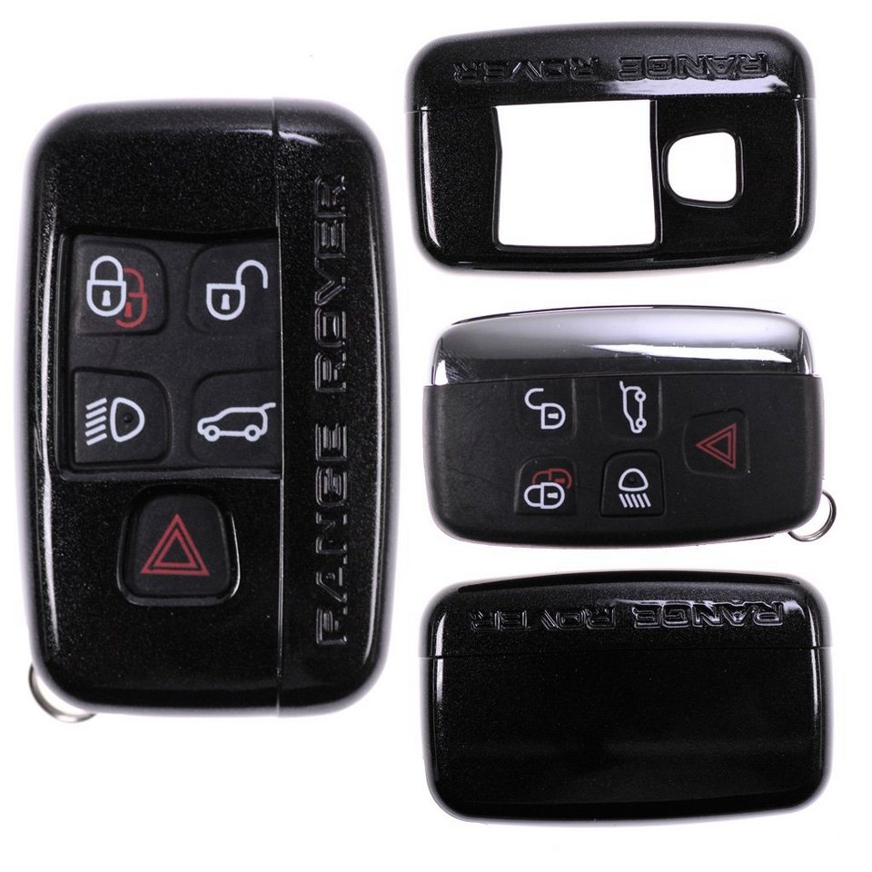 mt-key Schlüsseltasche Autoschlüssel Hardcover Schutzhülle Weiß, für Land  Rover Range Rover Evoque KEYLESS SMARTKEY