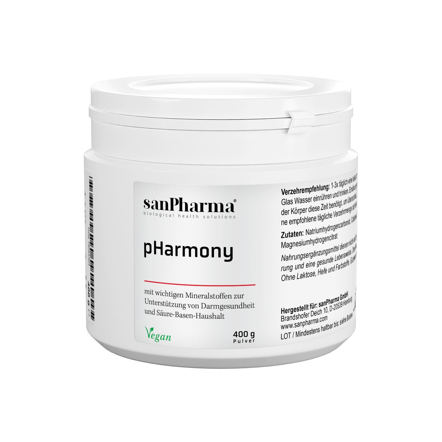 sanPharma Mineralstein pHarmony Pulver, Darmgesundheit, Verdauung und Säure-Basen-Haushalt, (1-St)