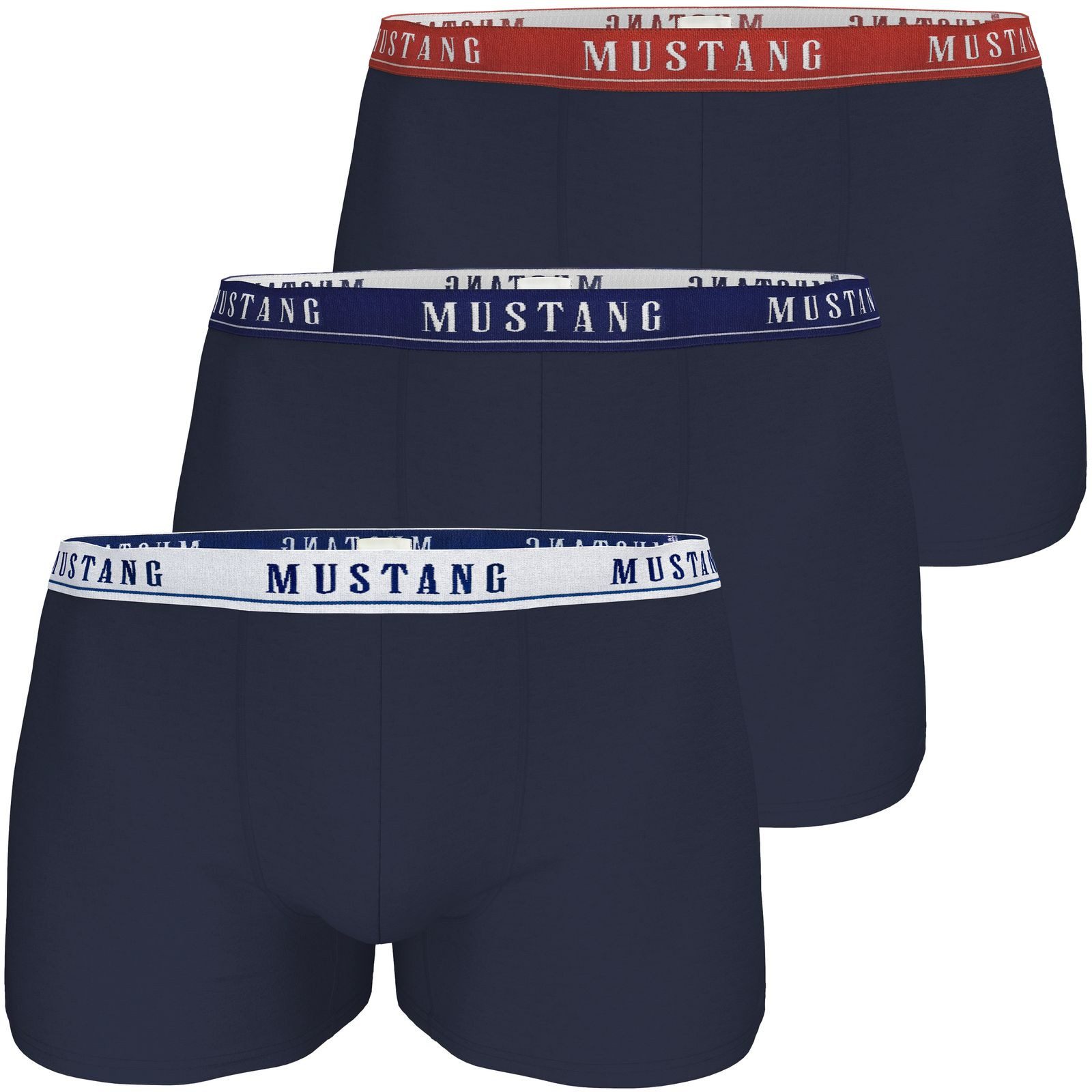 MUSTANG Retro Boxer DEXTER Retro-Pants Herren Unterhose Boxershorts (Spar-Set, 3-St) enge Passform, perfekter Sitz, elastischer Bund, maximaler Komfort