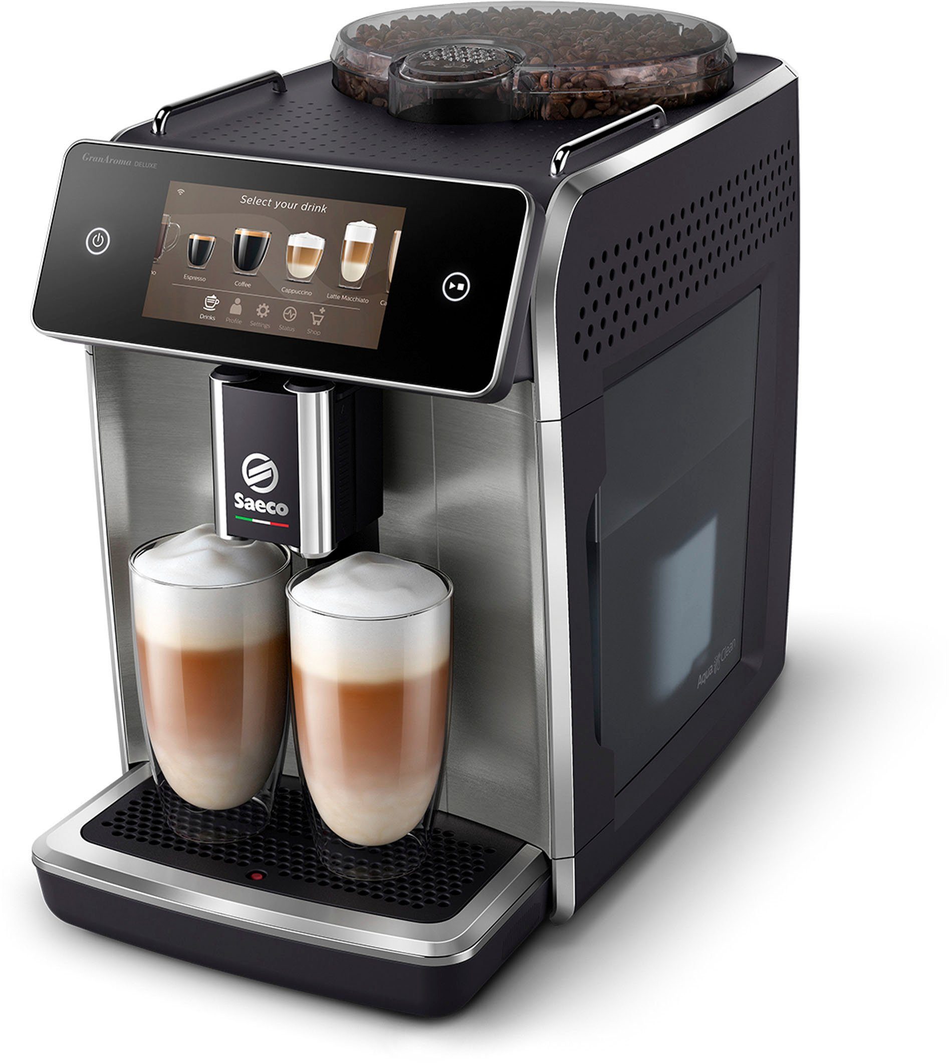 Saeco Kaffeevollautomat Saeco GranAroma Deluxe SM6685/00, Pflegeset CA6707/10 im Wert von UVP 49,99€
