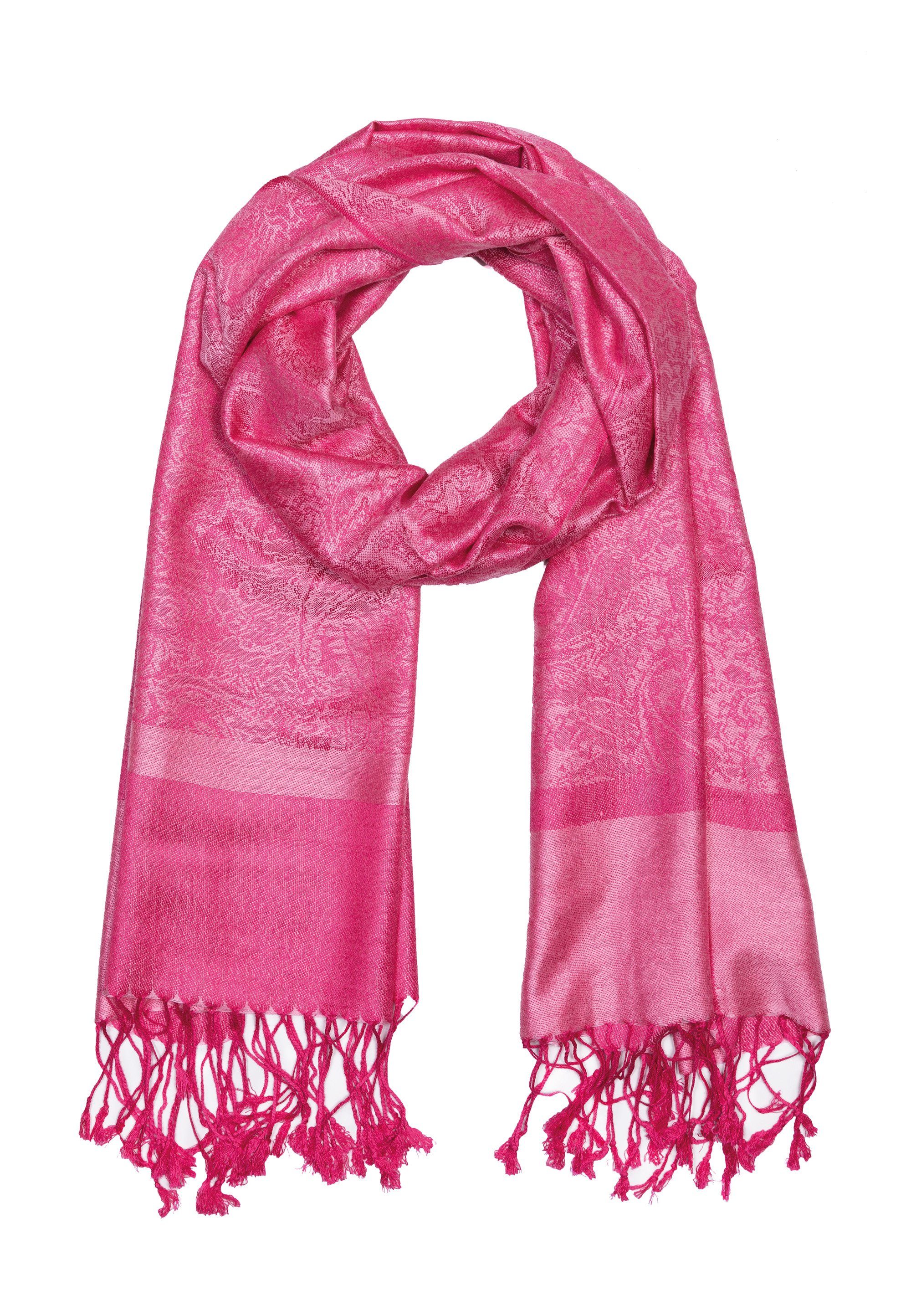 Pink Design Fransenschal Sehr hochwertiges Modeschal Paisleymuster, raffinierten mit Material Goodman