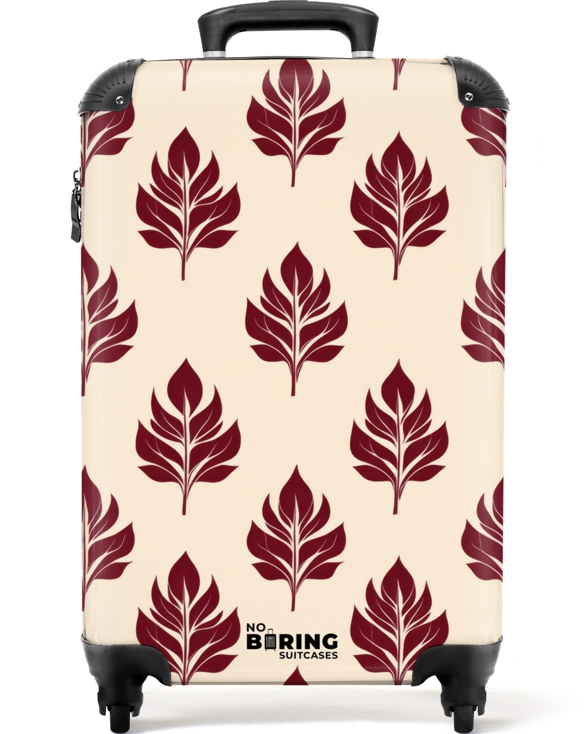Hartschalen-Trolley Botanisch - Muster - Bordeaux 55x35x20cm