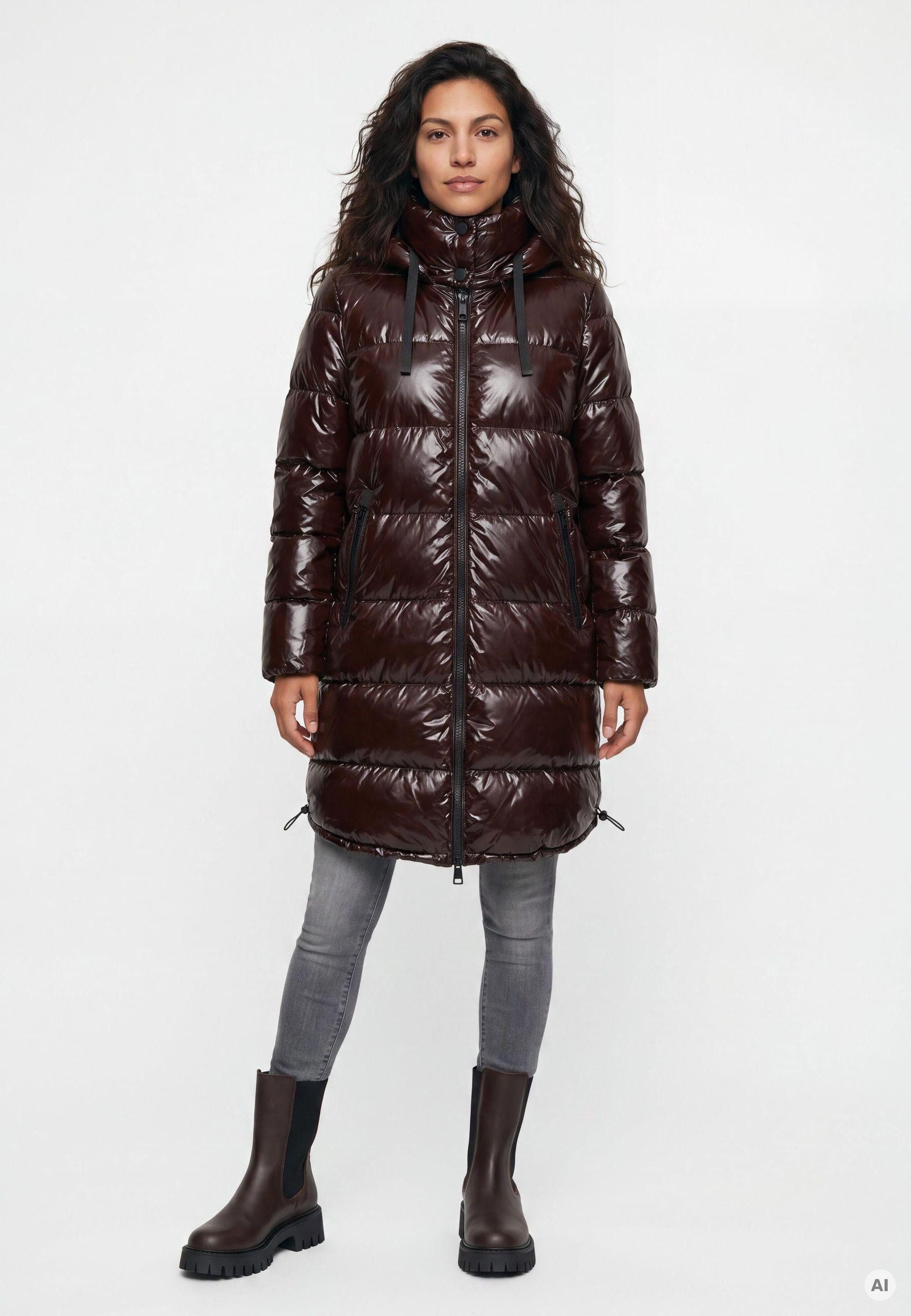 MILESTONE Steppmantel MSValeria Damen Steppjacke Lang Mantel gesteppt normale Passform