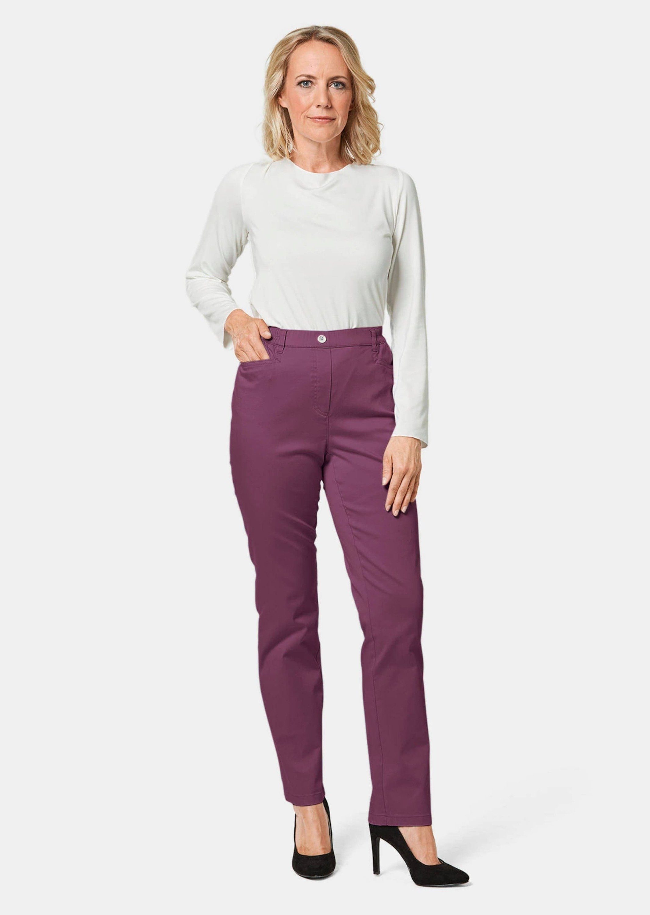 Baumwollschlupfhose MARTHA GOLDNER aubergine Leichte Schlupfhose