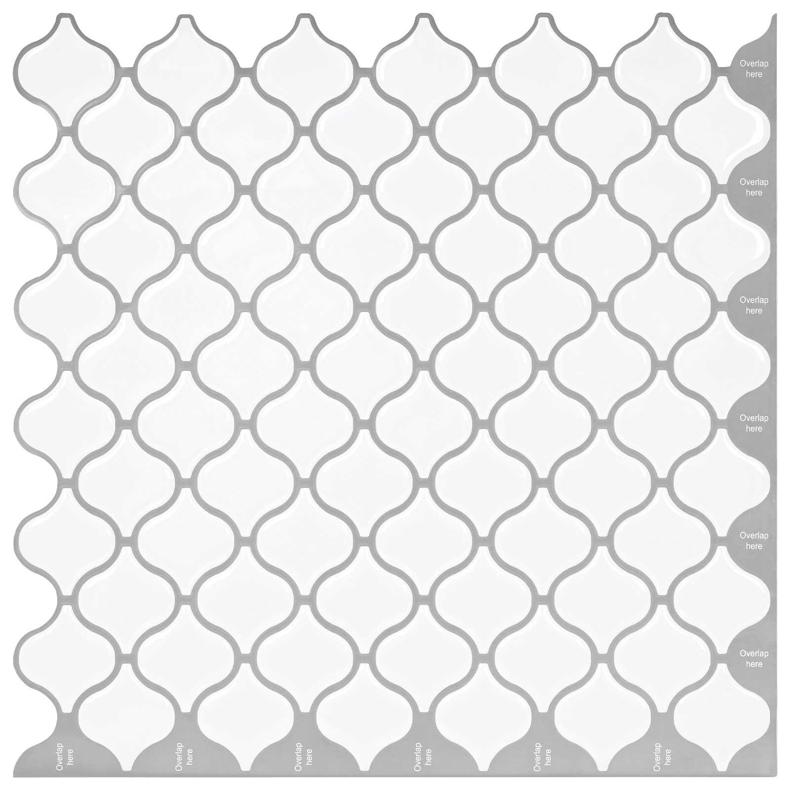 vidaXL Sticker Lanturn Fliese 50 Stk. Weiß 27 x 27 cm Polyurethan und PET, (50-tlg)