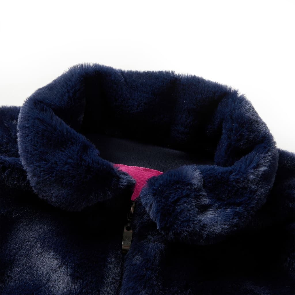 vidaXL Wintermantel Kindermantel Kunstpelz Marineblau 104