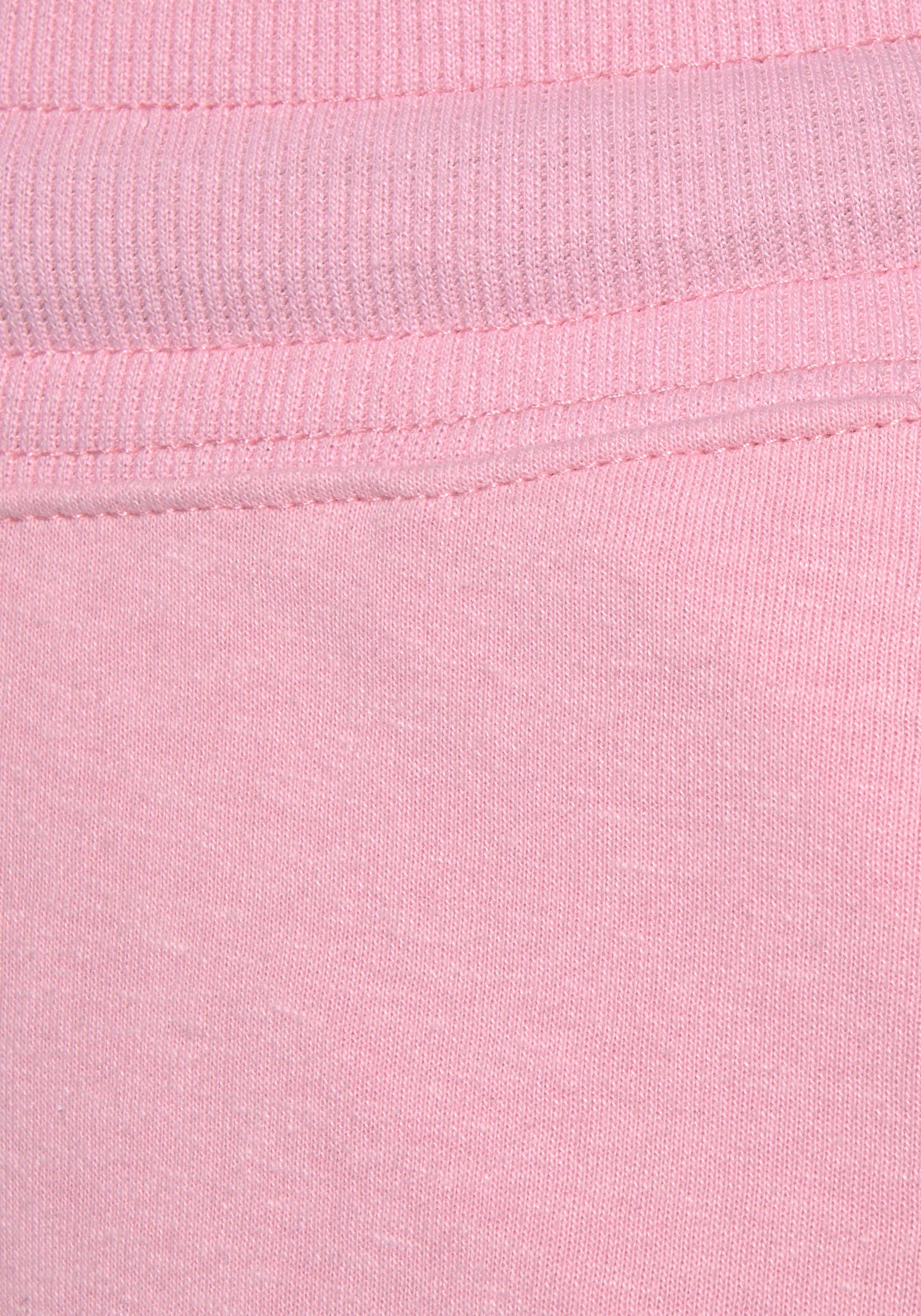 Seitenstreifen Bench. Loungewear schmalem Sweathose rosa-schwarz Bein, und mit Loungeanzug