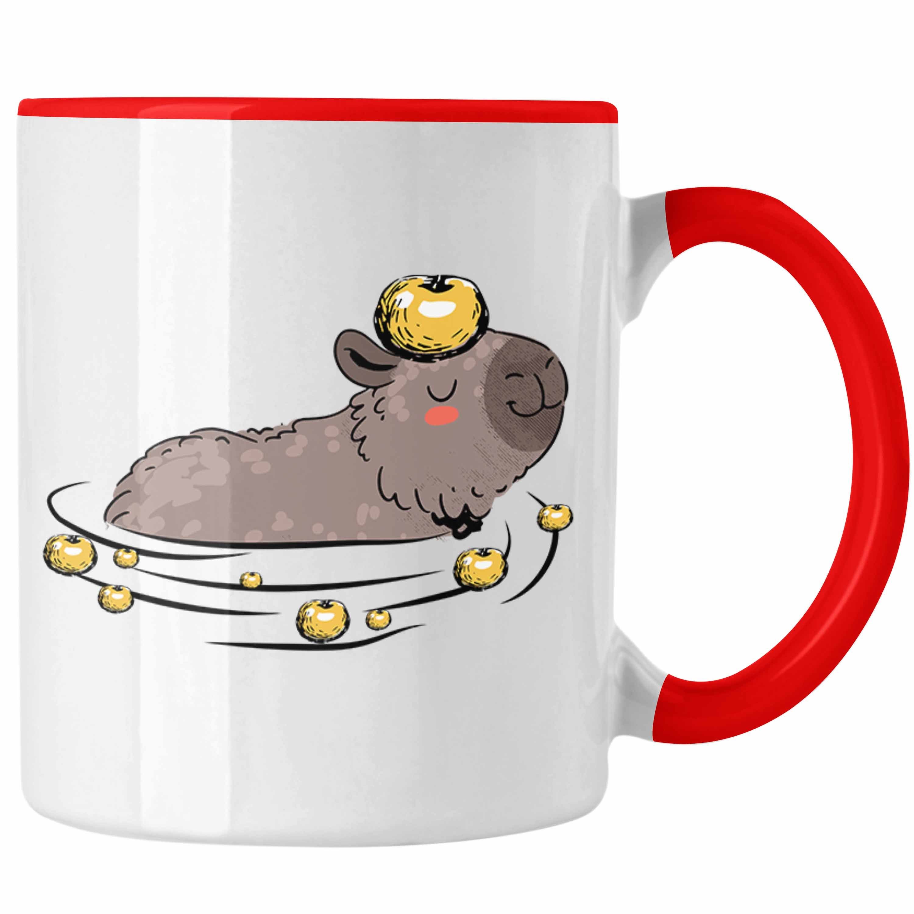 Capybara Geschenk Tasse Trendation Liebhaber mit für Tasse Rot Capybara-Motiv