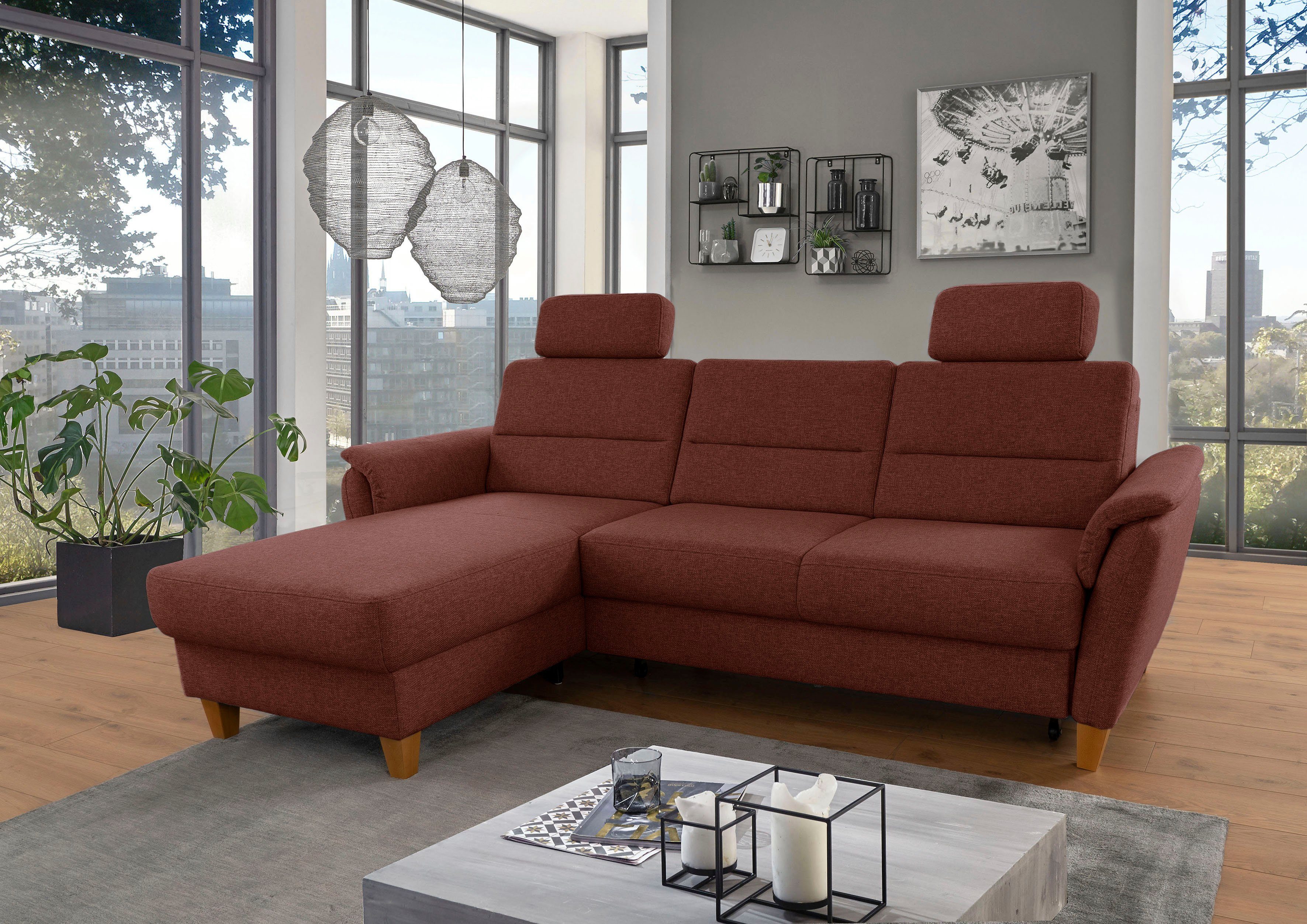 Home affaire Ecksofa Palmera L-Form, Federkern, günstig online kaufen