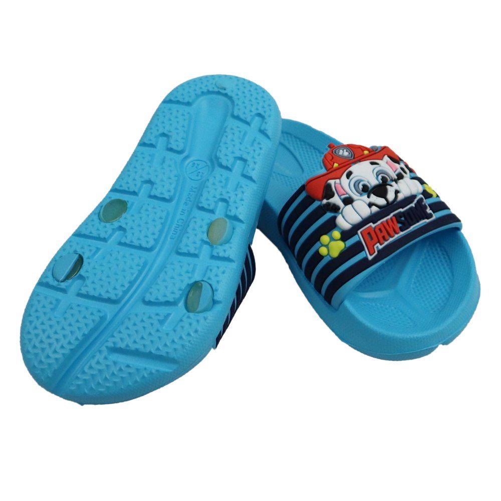 PAW PATROL Paw Patrol Chase und Marshall Kinder Sandale Badesandale Gr. 25 bis 32, Hellblau