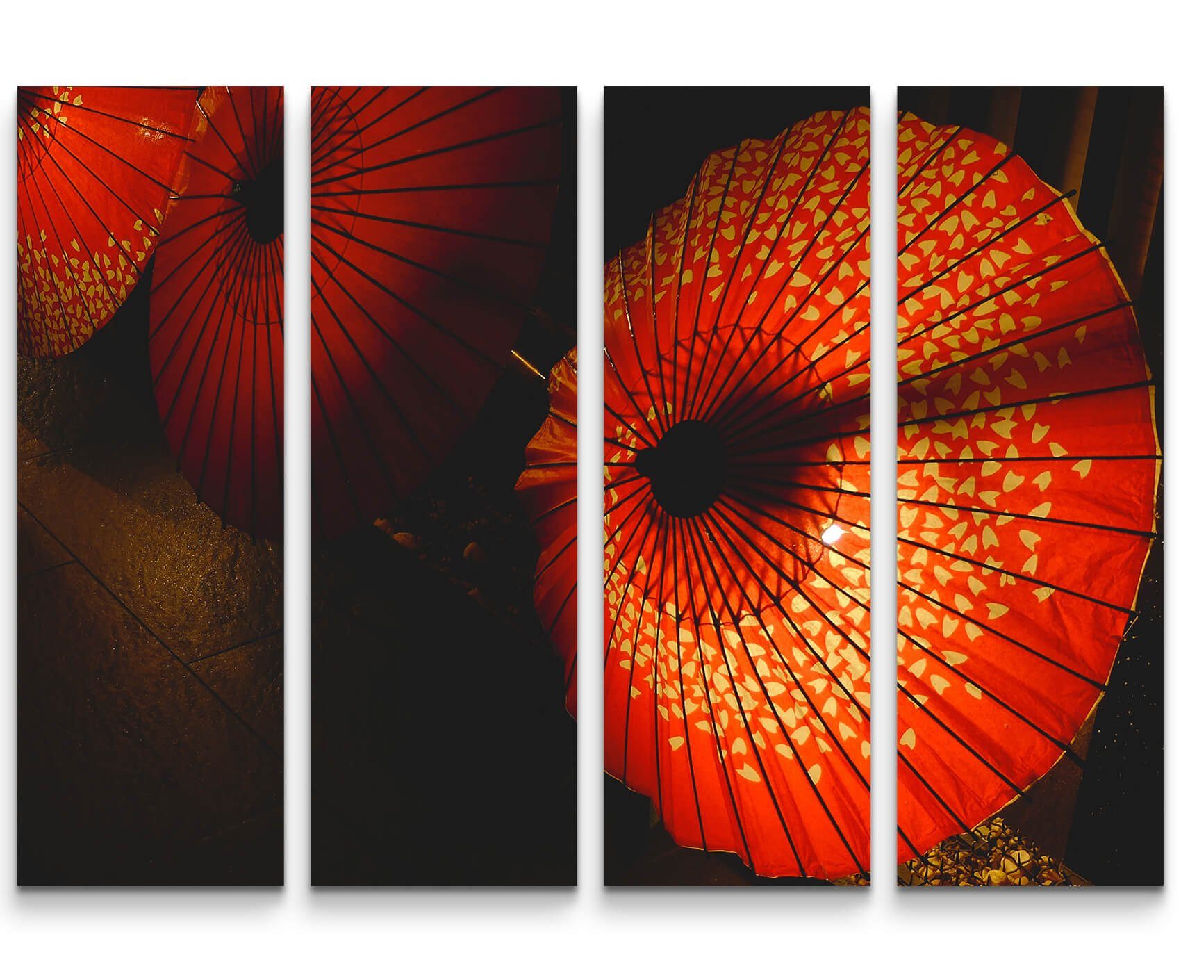 Sinus Art Leinwandbild Japan  rote Regenschirme - Leinwandbild