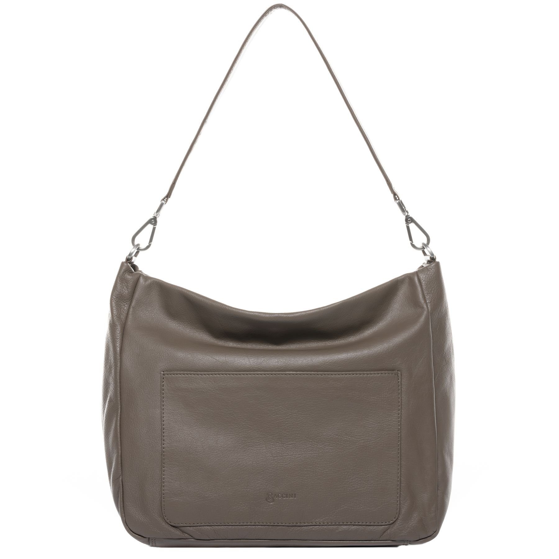 Umhängetasche echt Leder Hobo Beutel Schultertasche groß taupe