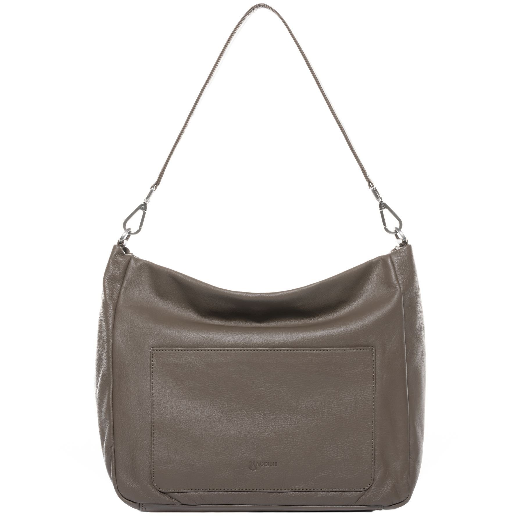 BACCINI Schultertasche Leder Schultertasche Damen REMI, Beuteltasche Echtleder für Damen, Umhängetasche taupe