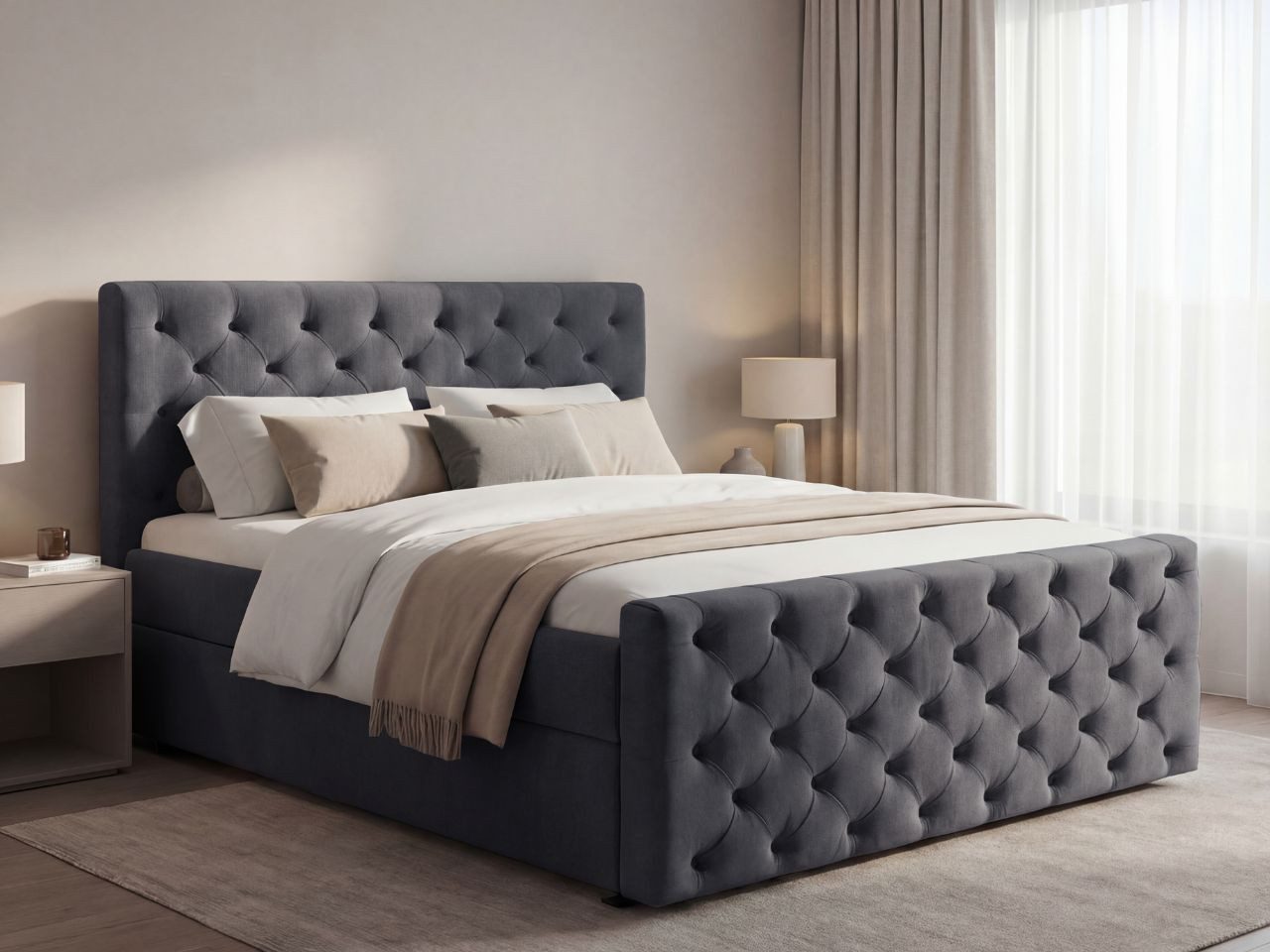 GrainGold Boxspringbett Montego (Set, Boxspringbett, Bettkästen, Topper)