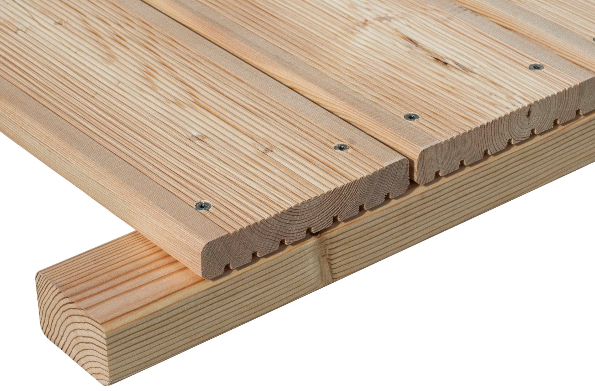 BM Massivholz Terrassendielen, 20 m², BxL: je 14x200 cm, 24 mm Stärke, mit Unterkonstruktion