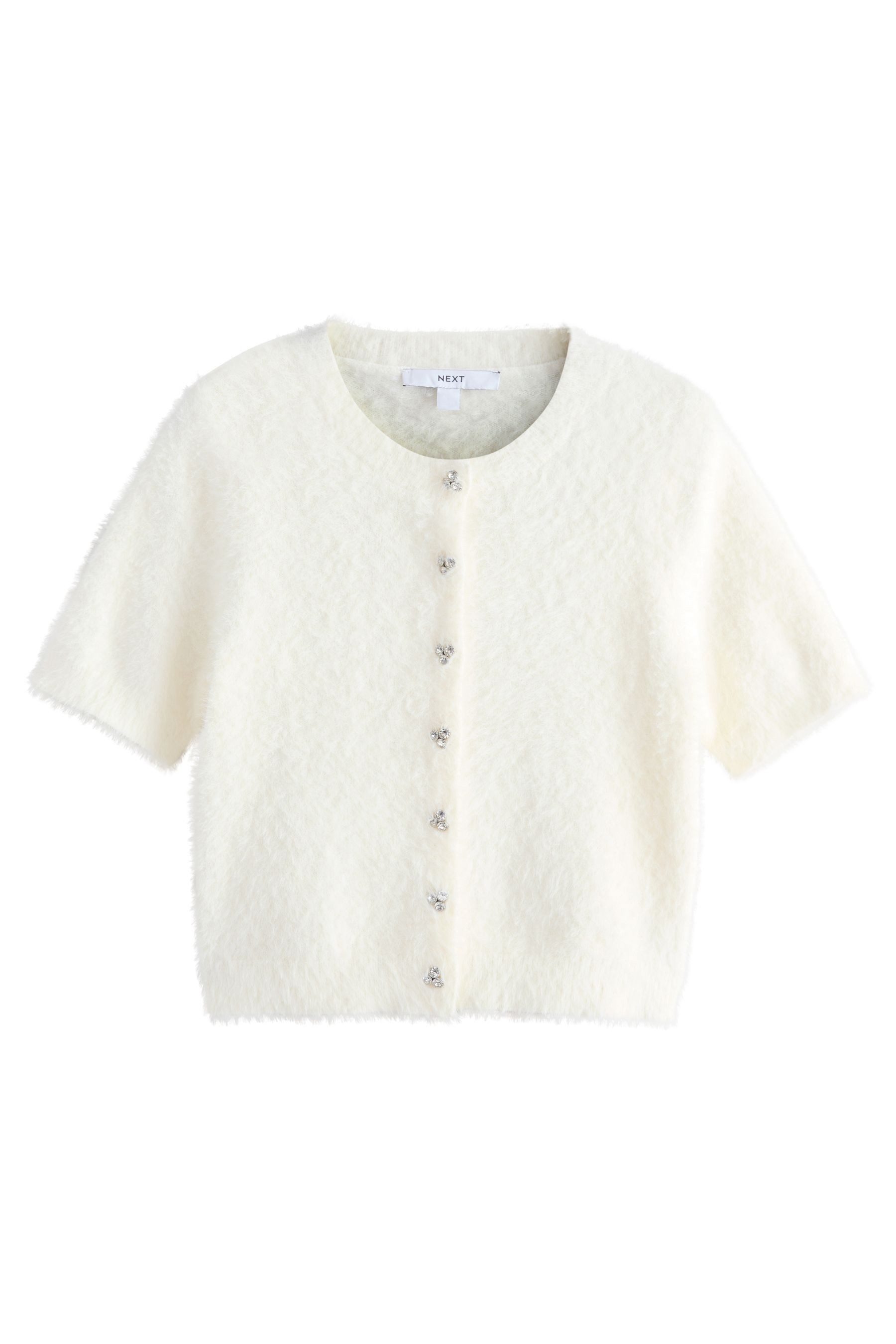 Next Strickjacke Kurzarm-Strickjacke mit Struktur + Schmuckknöpfen (1-tlg) günstig online kaufen