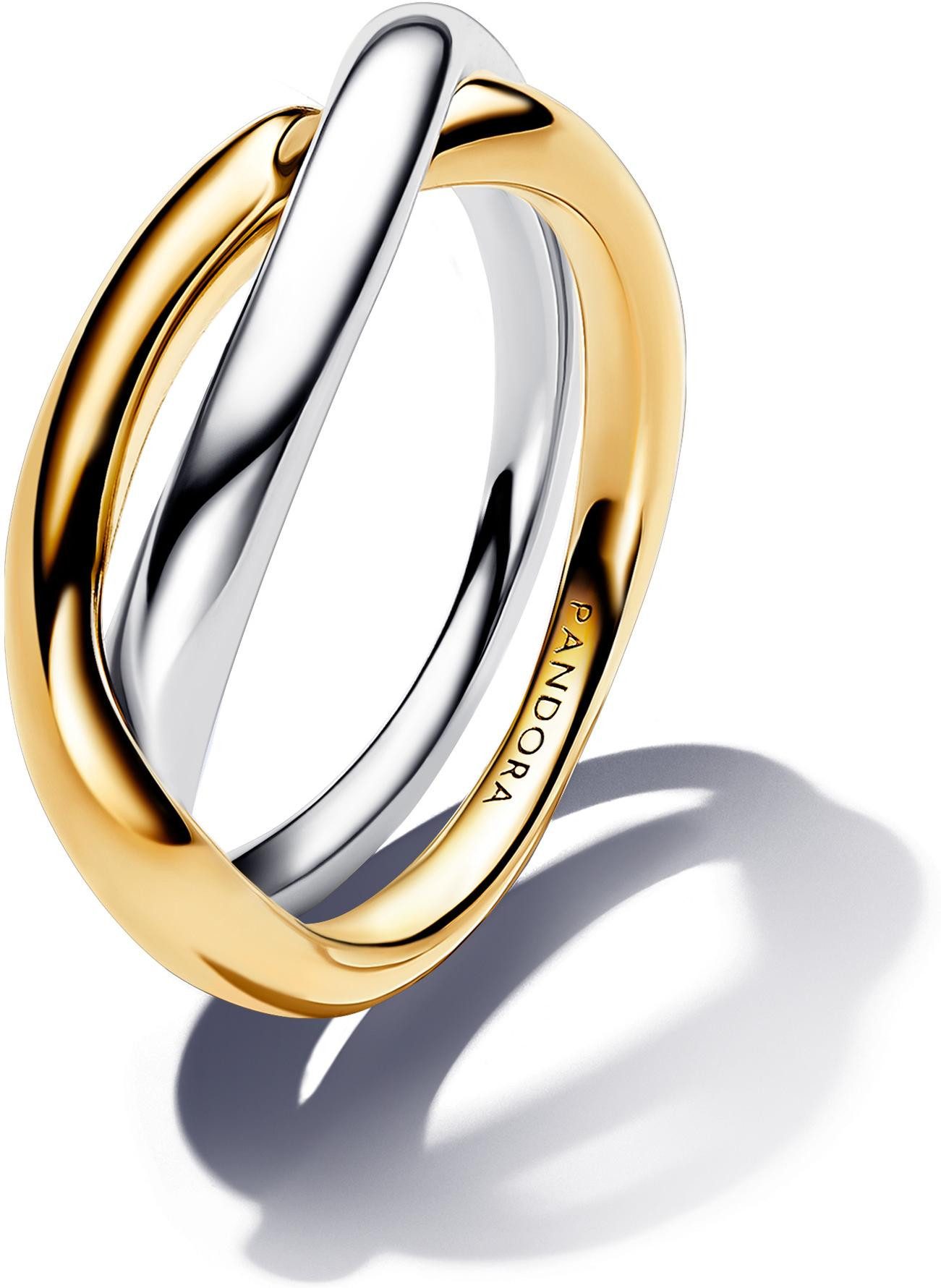 Pandora Fingerring Pandora Bicolor Verschlungene Bänder günstig online kaufen