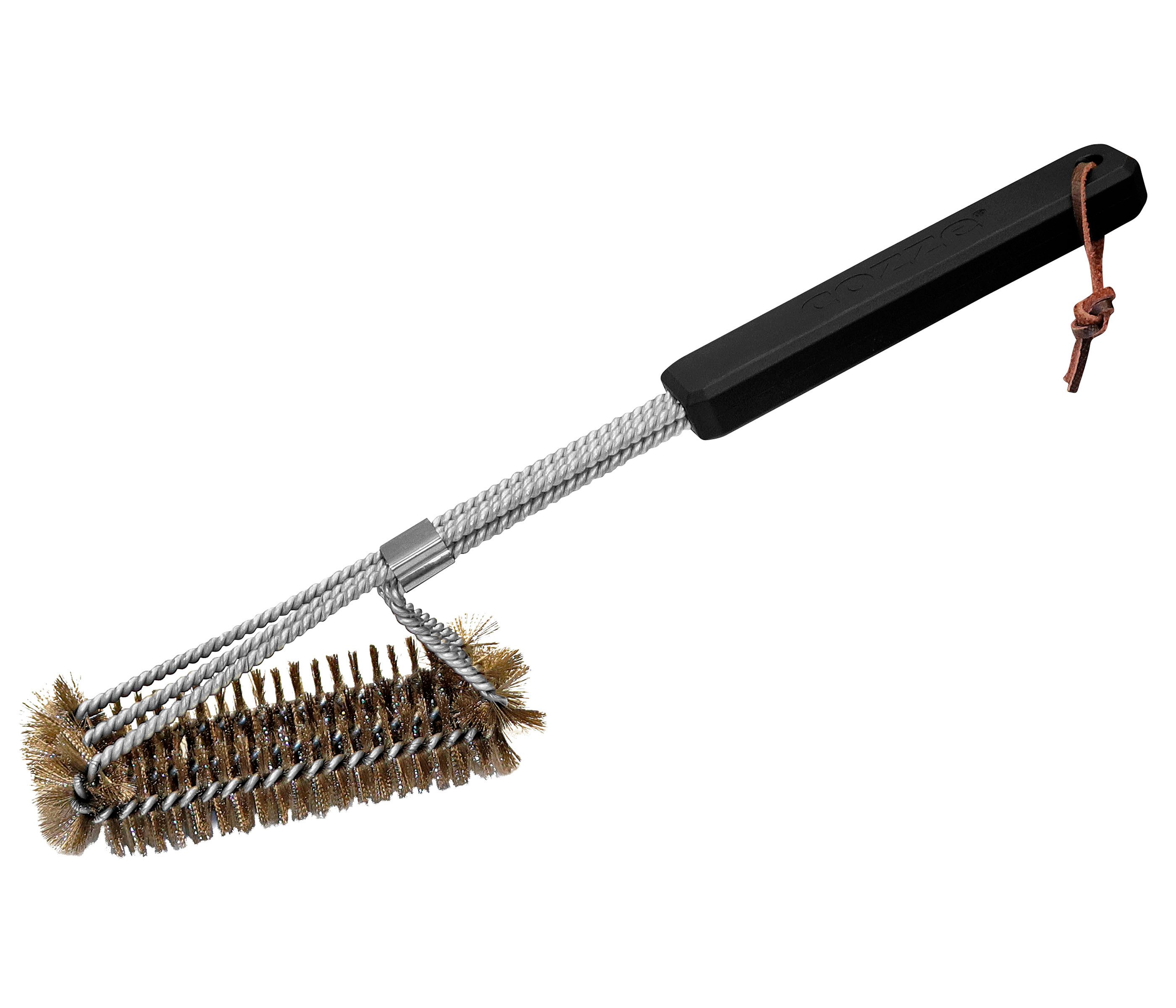 COZZE Grillbesteck-Set Stahlbürste, Grillbürste mit Edelstahlborsten, 40 x 7 x 6 cm, reinigt auch hartnäckigen Schmutz von Grillrosten