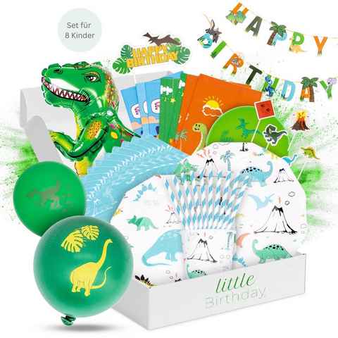 little Birthday Papierdekoration little Birthday - Dinosaurier Mottobox für Kindergeburtstag, für 8 Kinder, 133 Teile aus einem Set