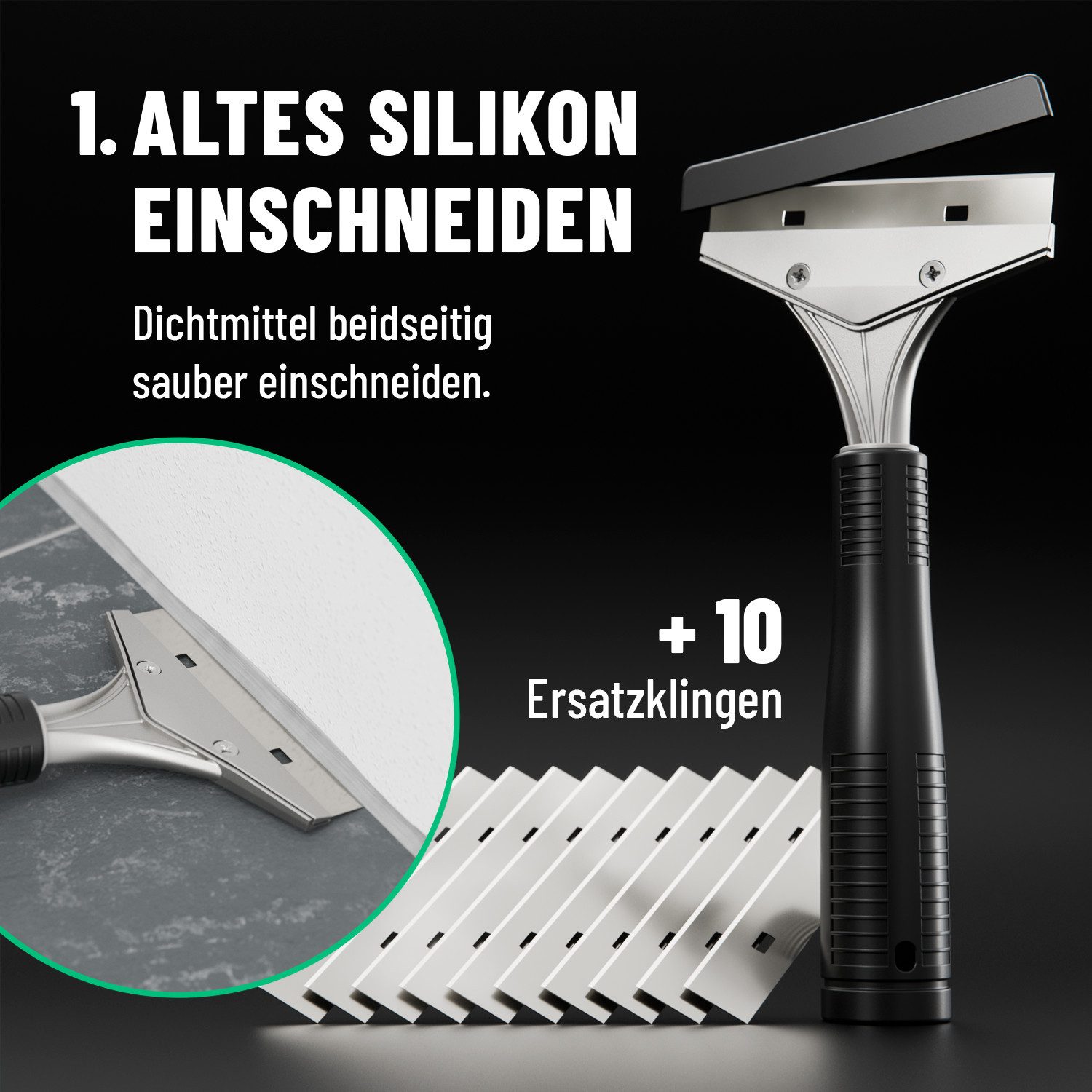 greate. Fugenkratzer Silikonentferner Werkzeug & Silikon Abzieher Set 25-teilig, (25-tlg)