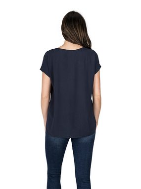 DENIMFY T-Shirt Damen Blusentop DFJule Regular Fit (1-tlg) Basic Kurzarm Blusenshirt mit Rundhalsausschnitt