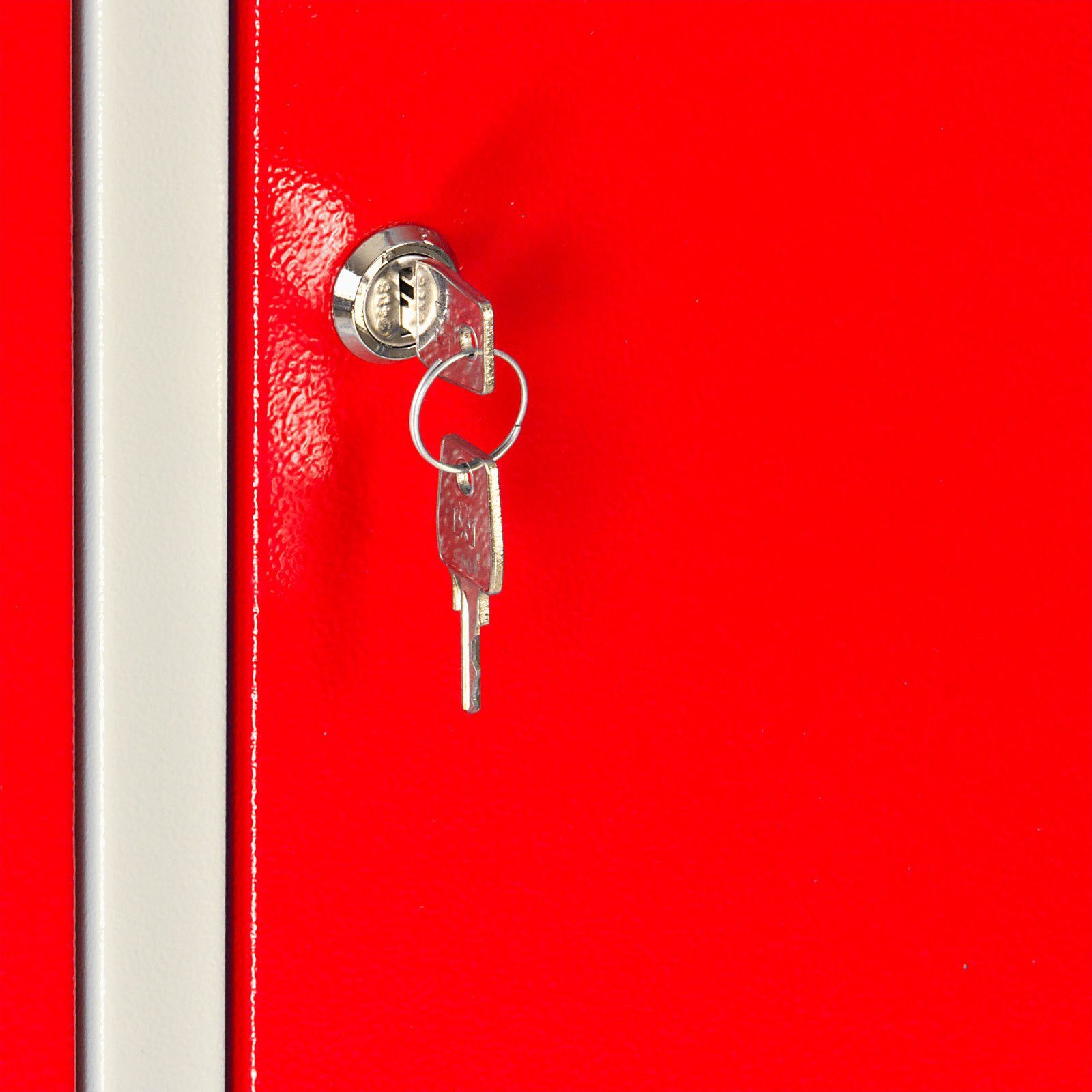 PROREGAL® Garderobenschrank mit Grau/Gelb Ermine Garderobenschrank Türen, 178x89x50cm, Feuerrot HxBxT 3